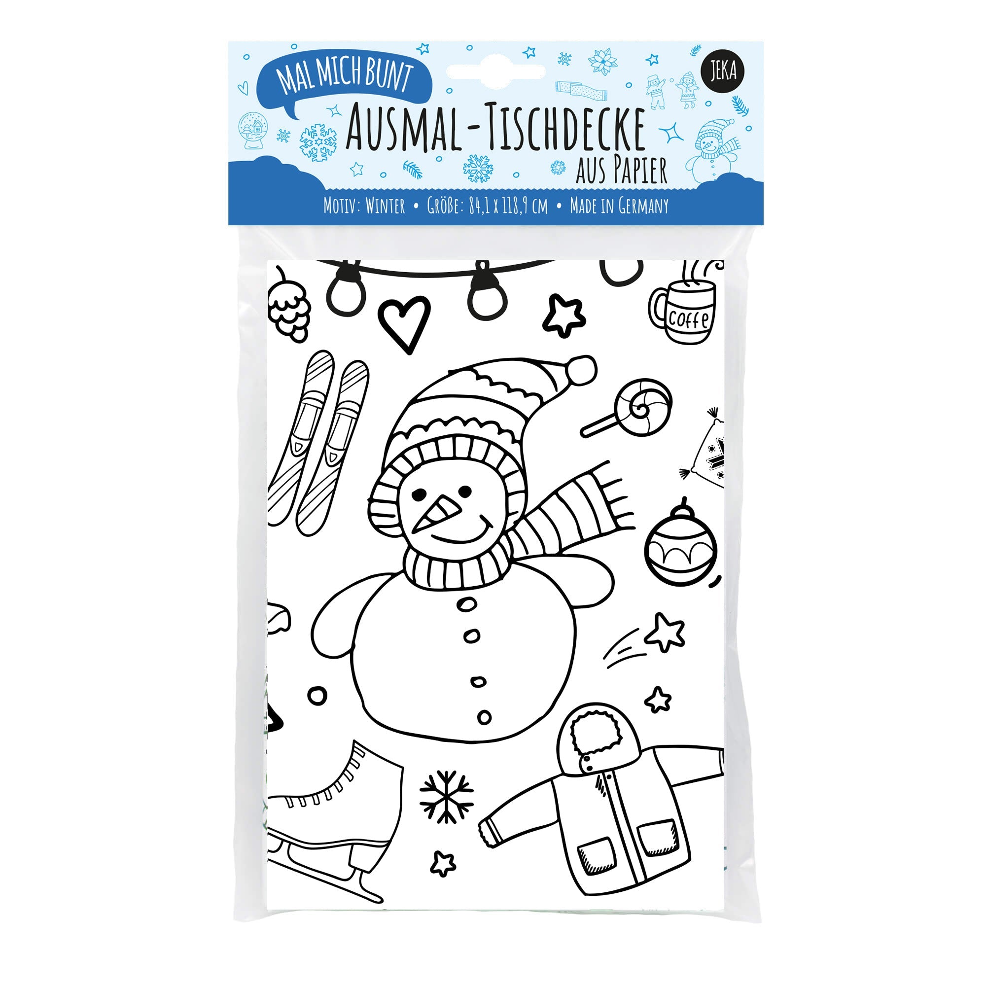 Ausmal - Tischdecke aus Papier "Winter" Jeka - malmichbuntbest.com
