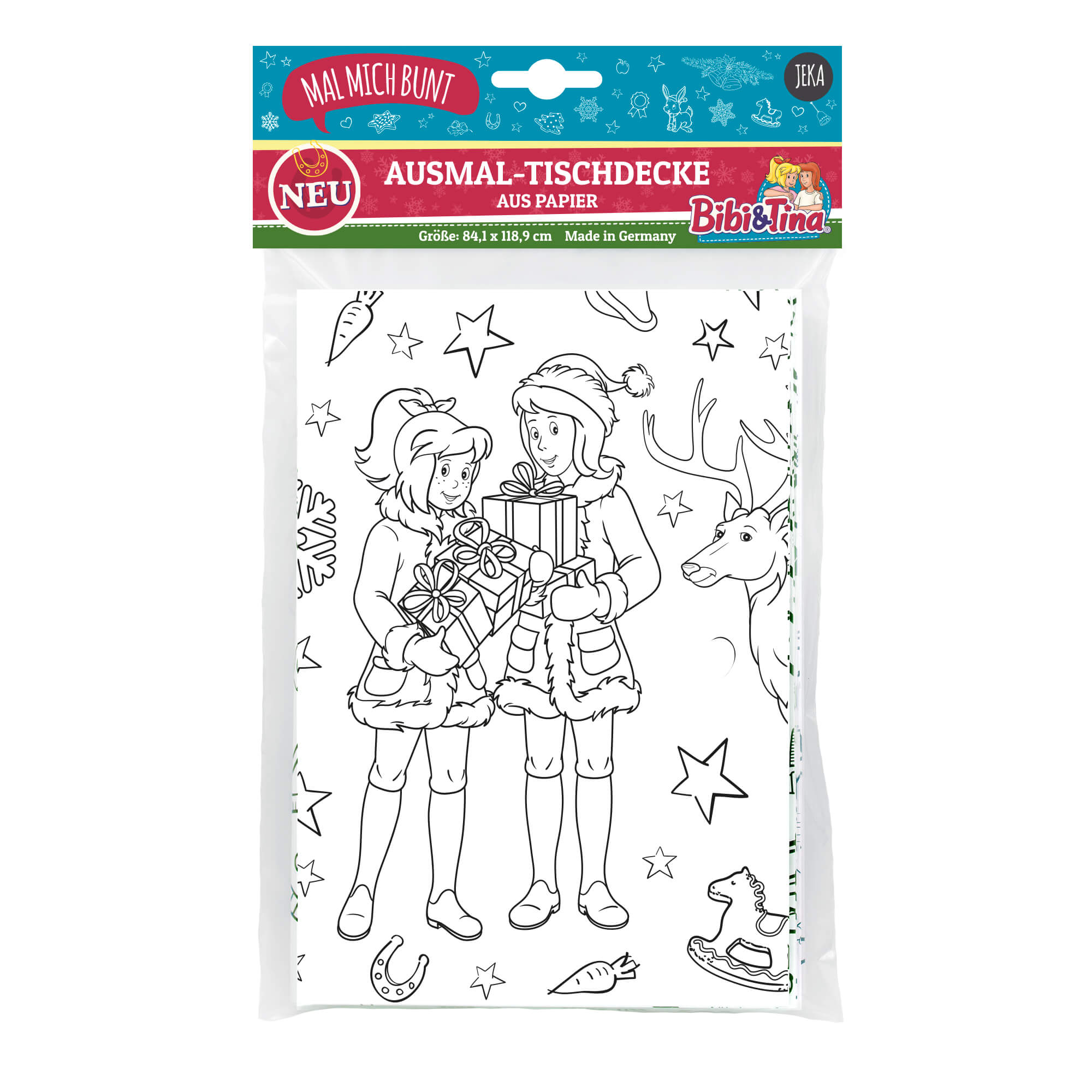 Ausmal - Tischdecke Bibi & Tina Weihnachten Jeka - malmichbuntbest.com