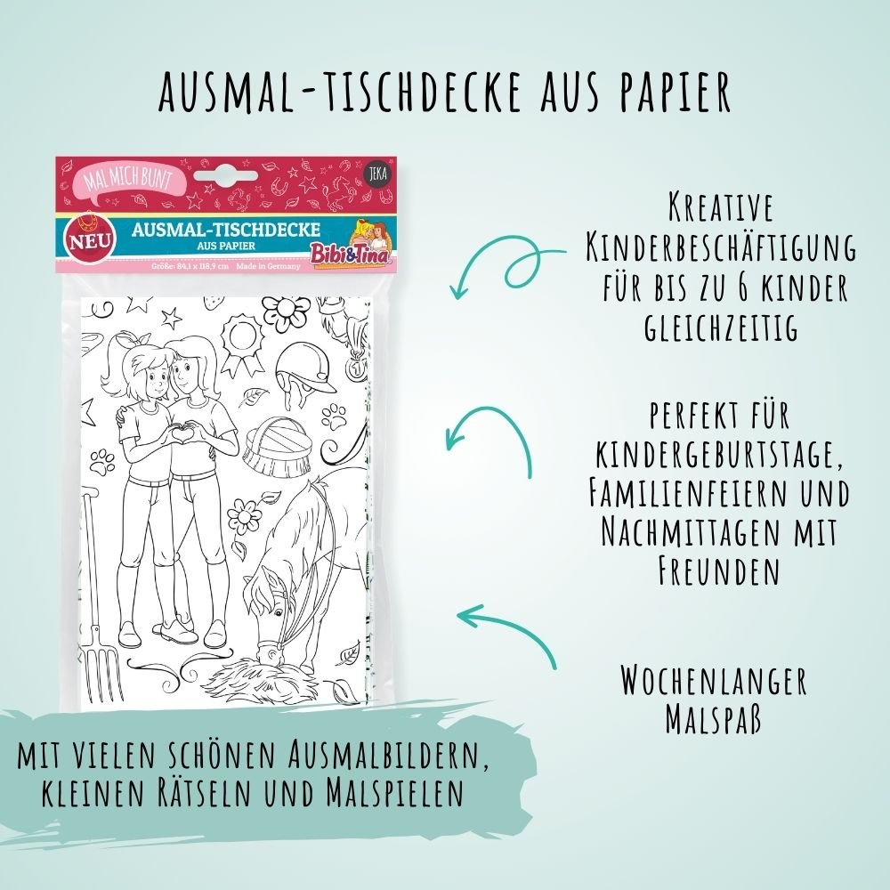 Ausmal - Tischdecke Bibi & Tina Jeka - malmichbuntbest.com