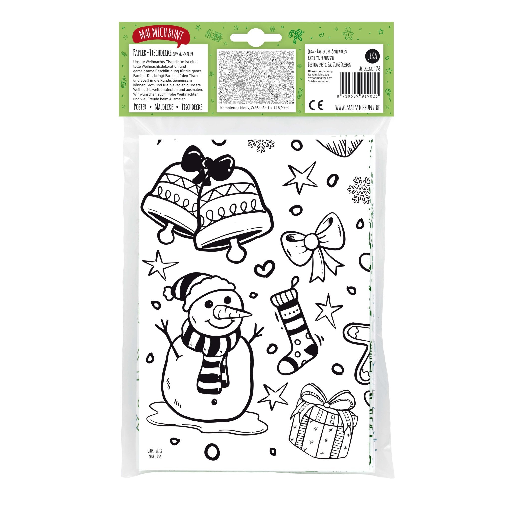 B - Ware Ausmal - Tischdecke “Weihnachten” Jeka - malmichbuntbest.com