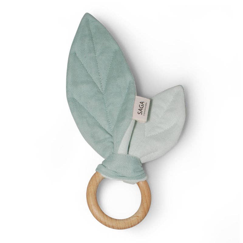 Baby - Sinnesspielzeug - Beißring aus Bio - Baumwolle in Mint Saga Copenhagen - malmichbuntbest.com