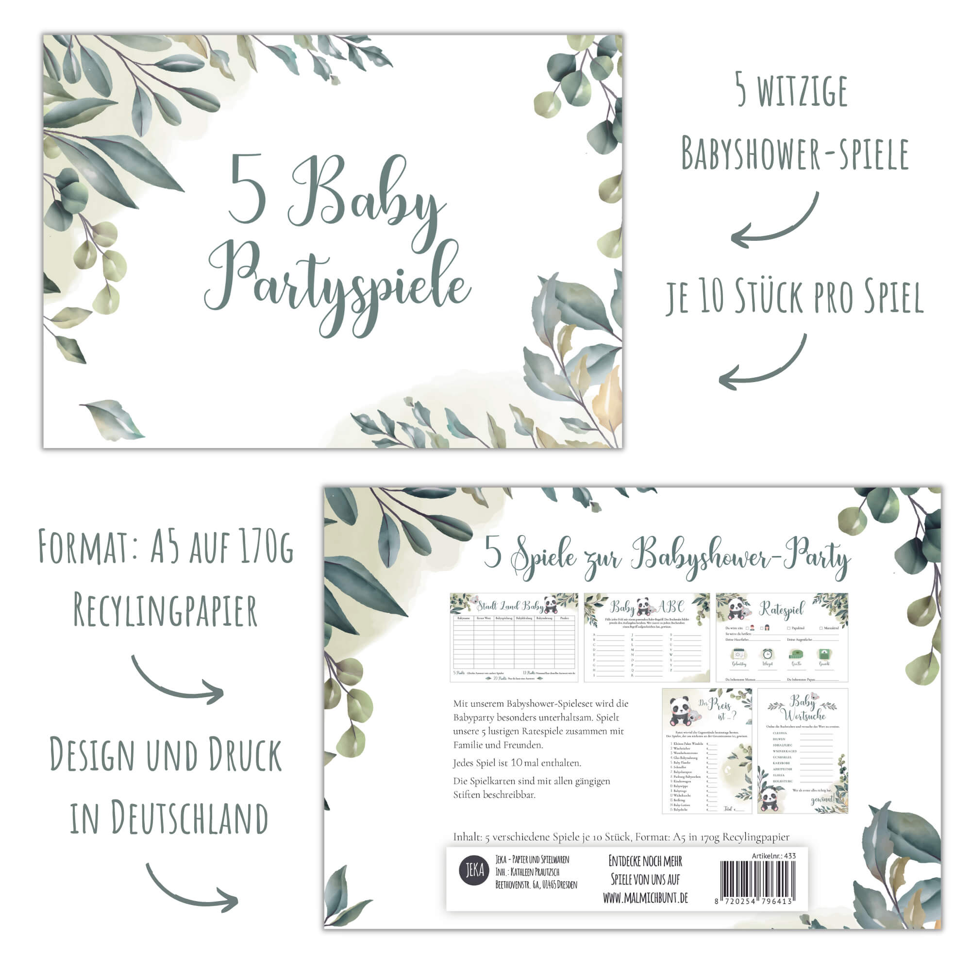 Babyparty Spiele - Set Koala Jeka - malmichbuntbest.com