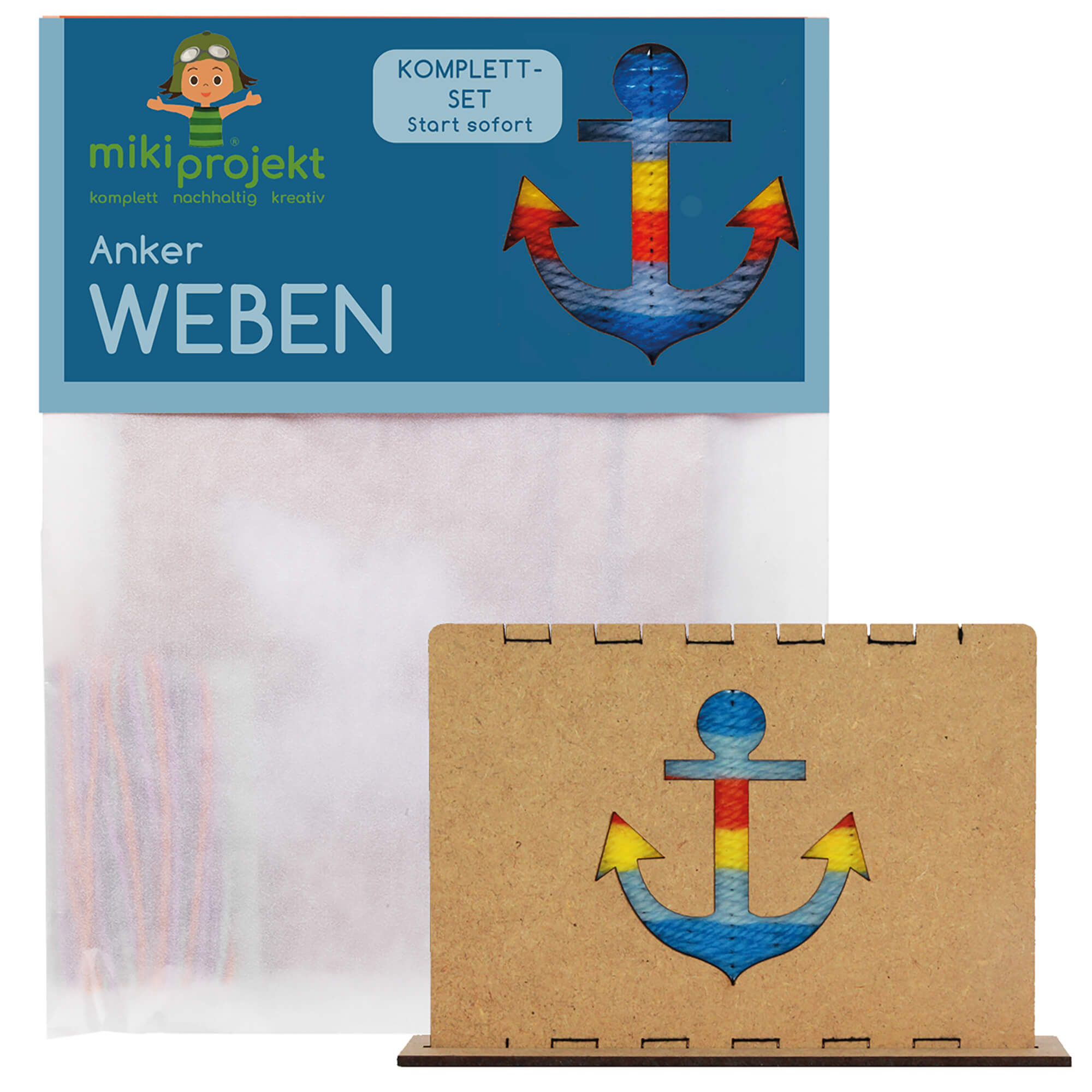 Bastelset Anker - Weben für Kinder Mikiprojekt - malmichbuntbest.com
