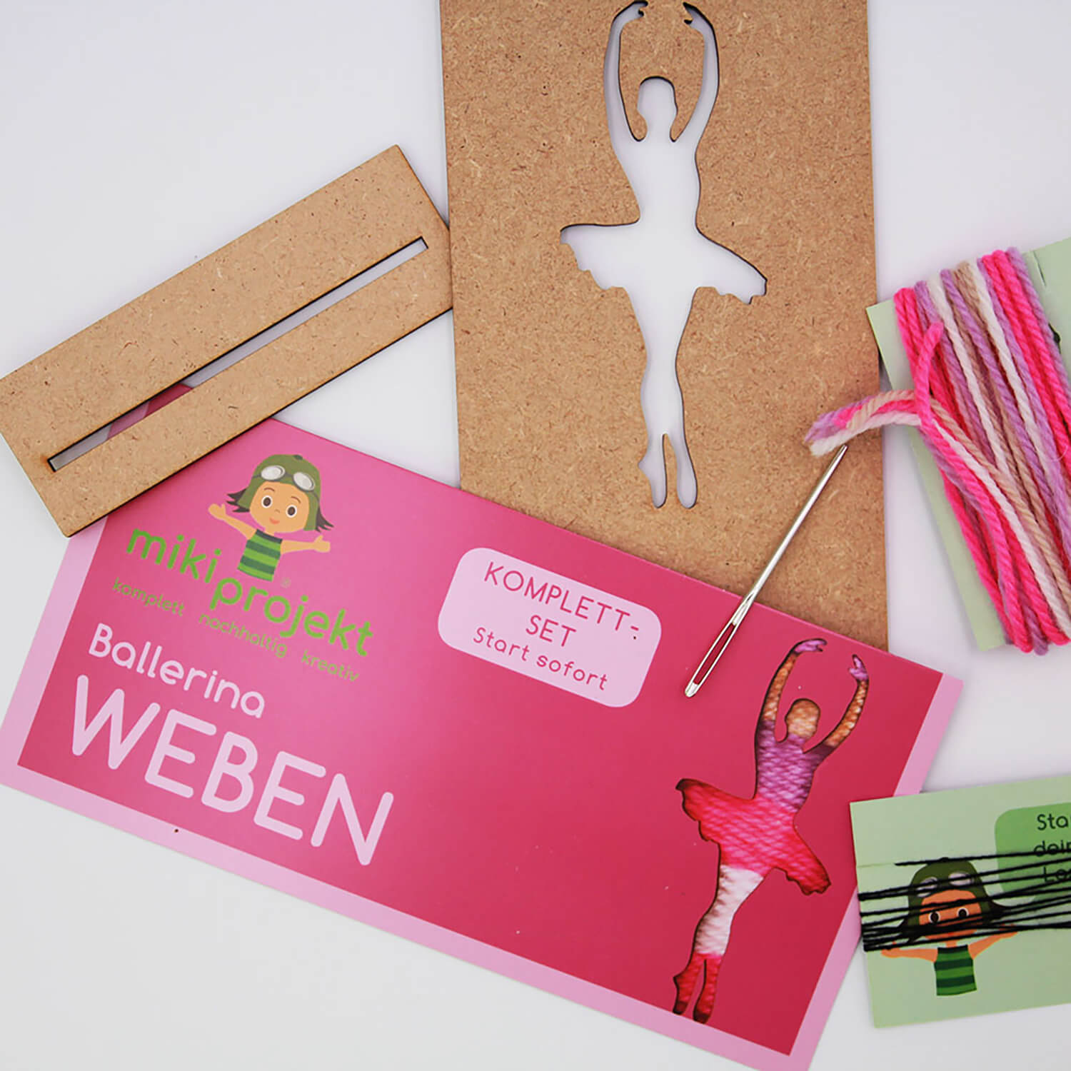 Bastelset Ballerina - Weben für Kinder Mikiprojekt - malmichbuntbest.com