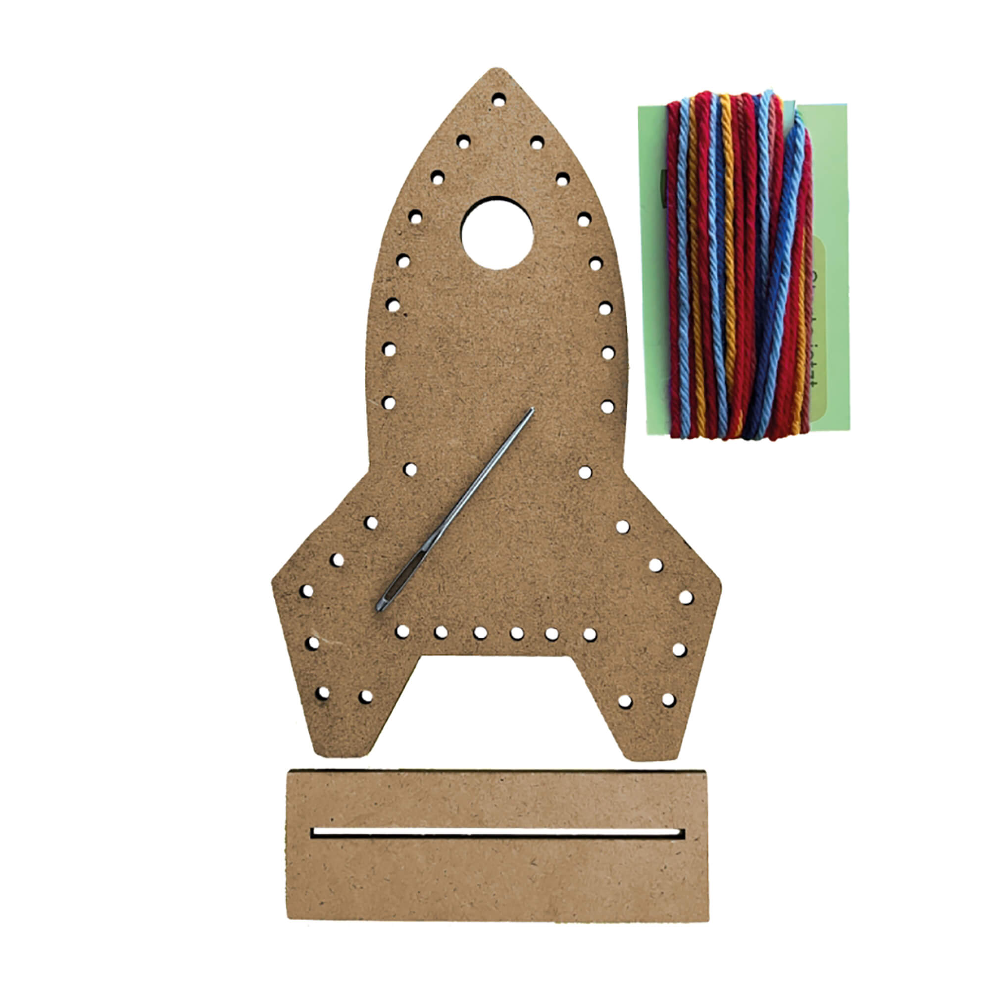 Bastelset Rakete - Sticken für Kinder Mikiprojekt - malmichbuntbest.com