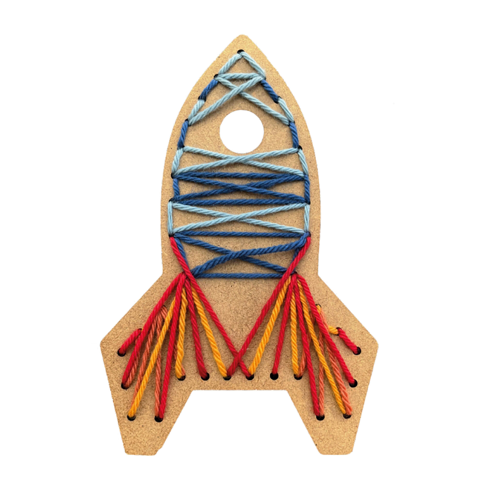 Bastelset Rakete - Sticken für Kinder Mikiprojekt - malmichbuntbest.com