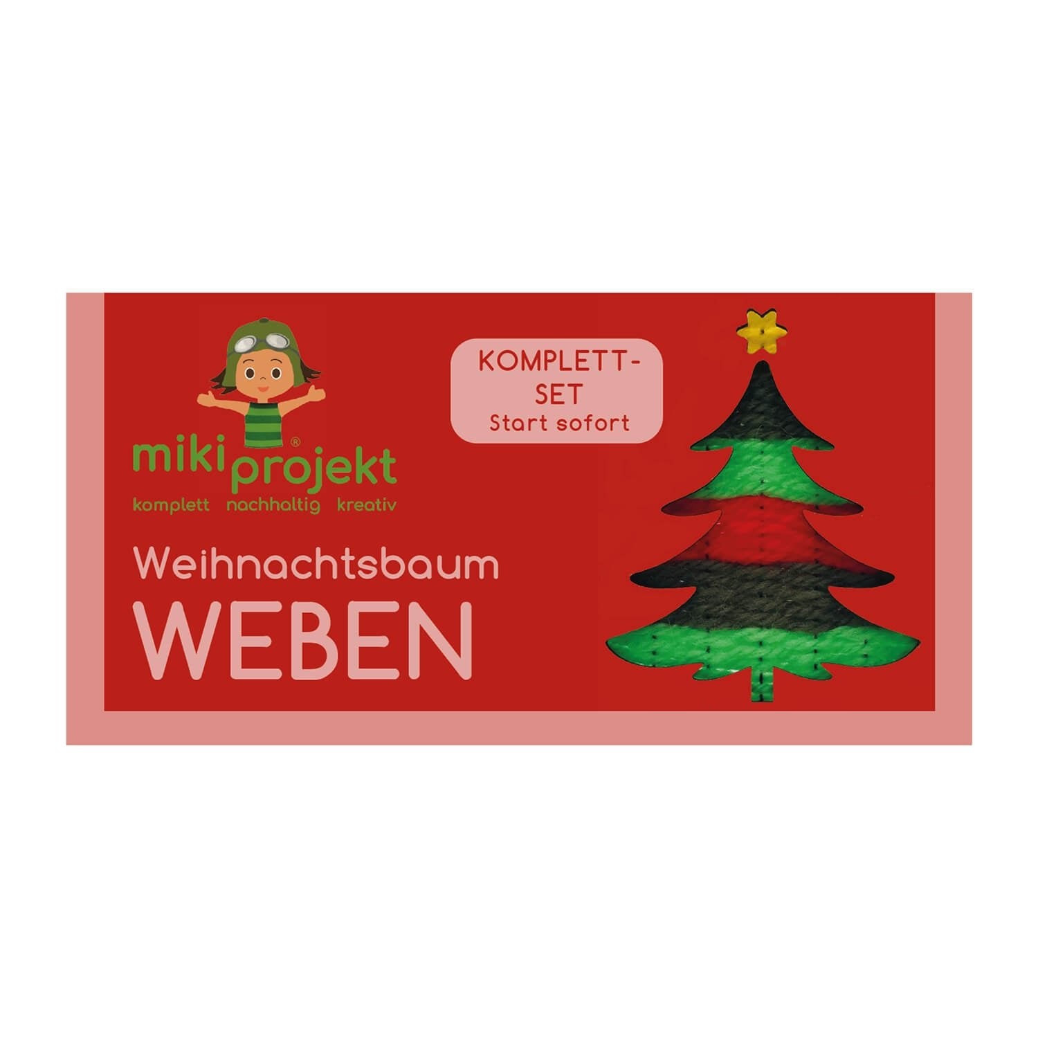 Bastelset Weihnachsbaum - Weben für Kinder Mikiprojekt - malmichbuntbest.com