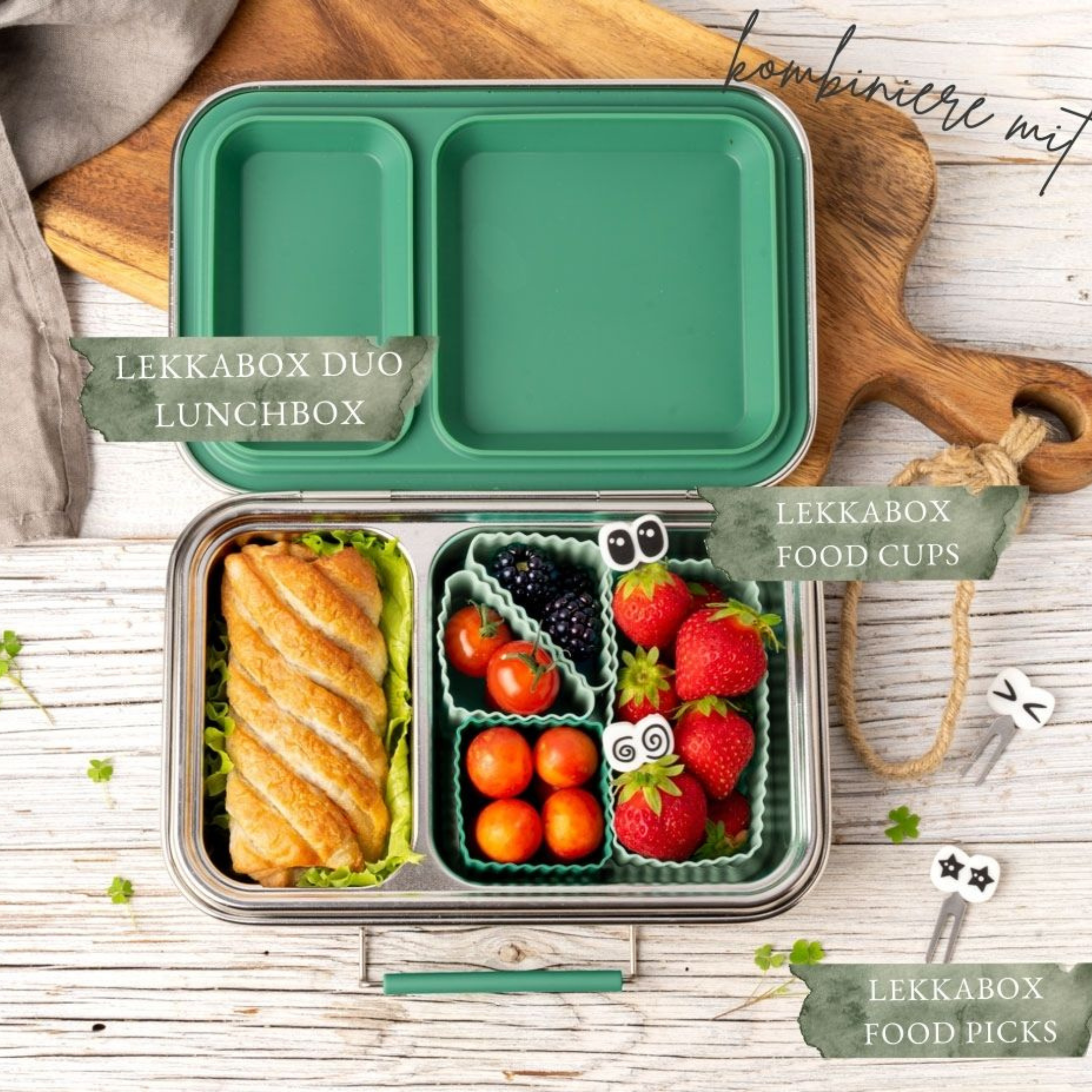 Bento Förmchen, 4er Set - LEKKABOX Cups - Forest Lekkabox - malmichbuntbest.com