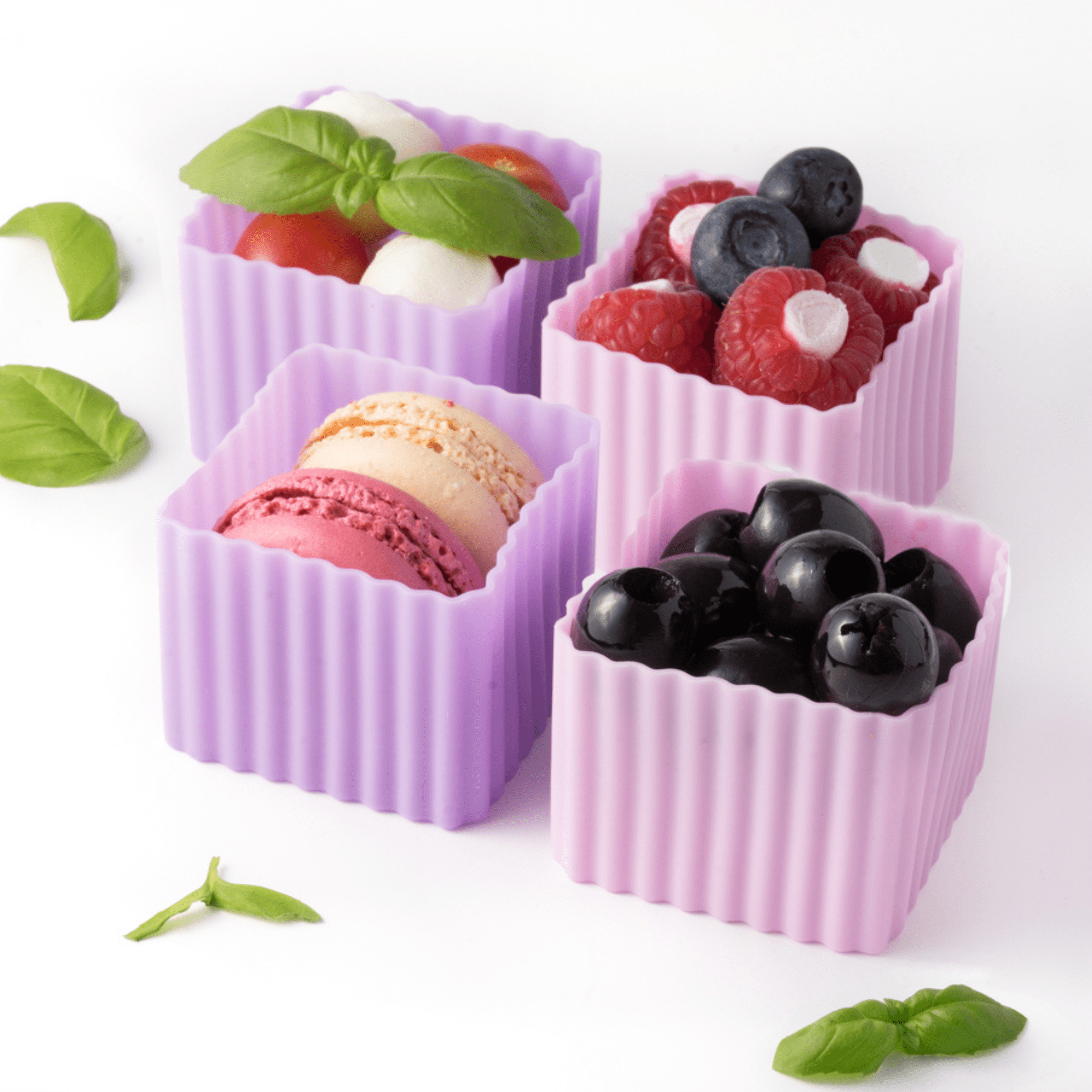Bento Förmchen, 4er Set - LEKKABOX Cups - Rosa/Flieder Lekkabox - malmichbuntbest.com