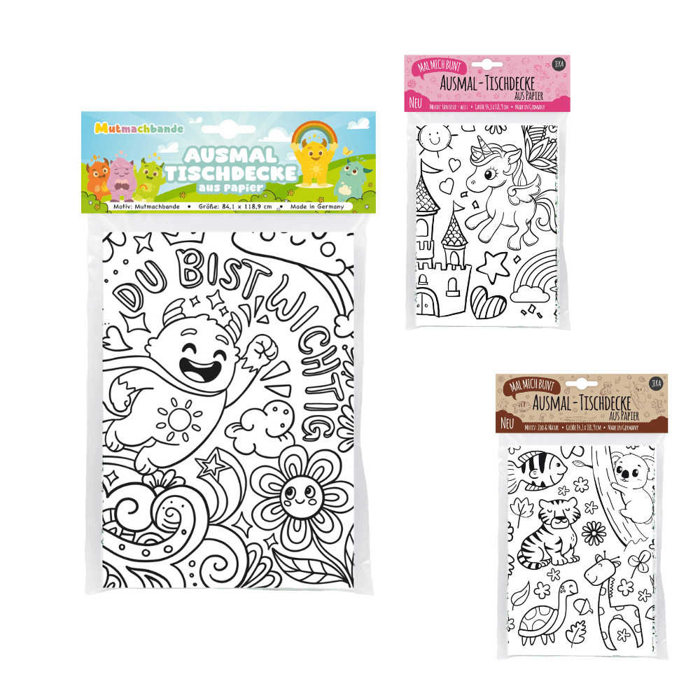 Bestseller - Bundle 3 Ausmal - Tischdecken aus Papier Jeka - malmichbuntbest.com