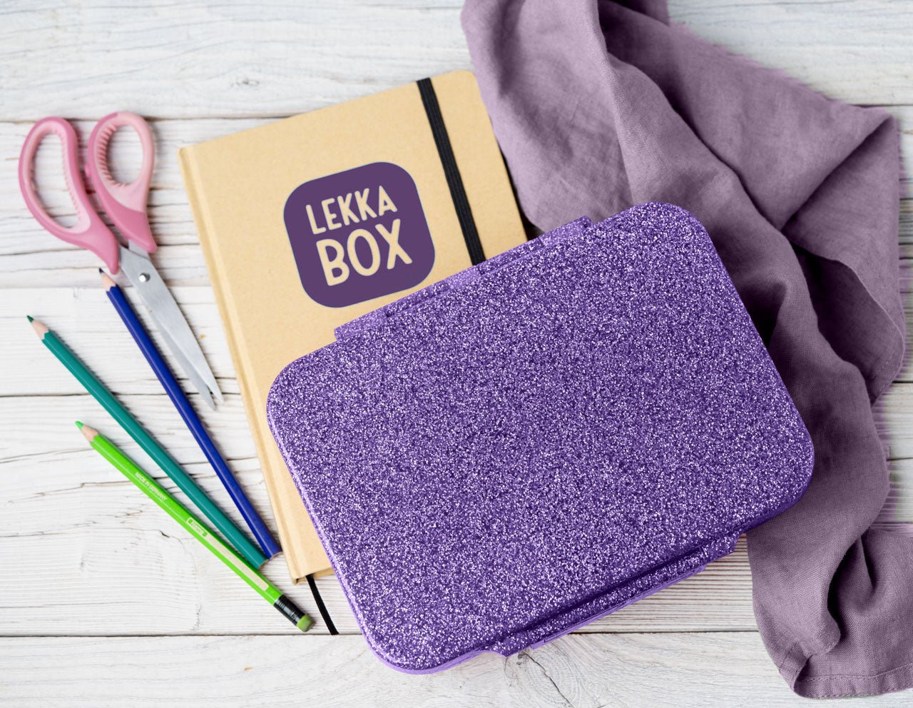 Brotdose Lekkabox Glamour Glitzer Purple Lekkabox - malmichbuntbest.com