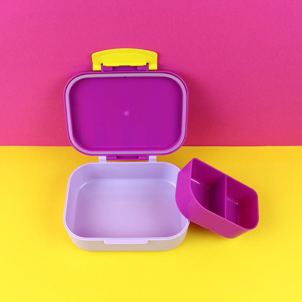 Brotdose/Lunchbox ,- violett/rot-flieder im Geschenkkarton Ava & Yves - malmichbuntbest.com
