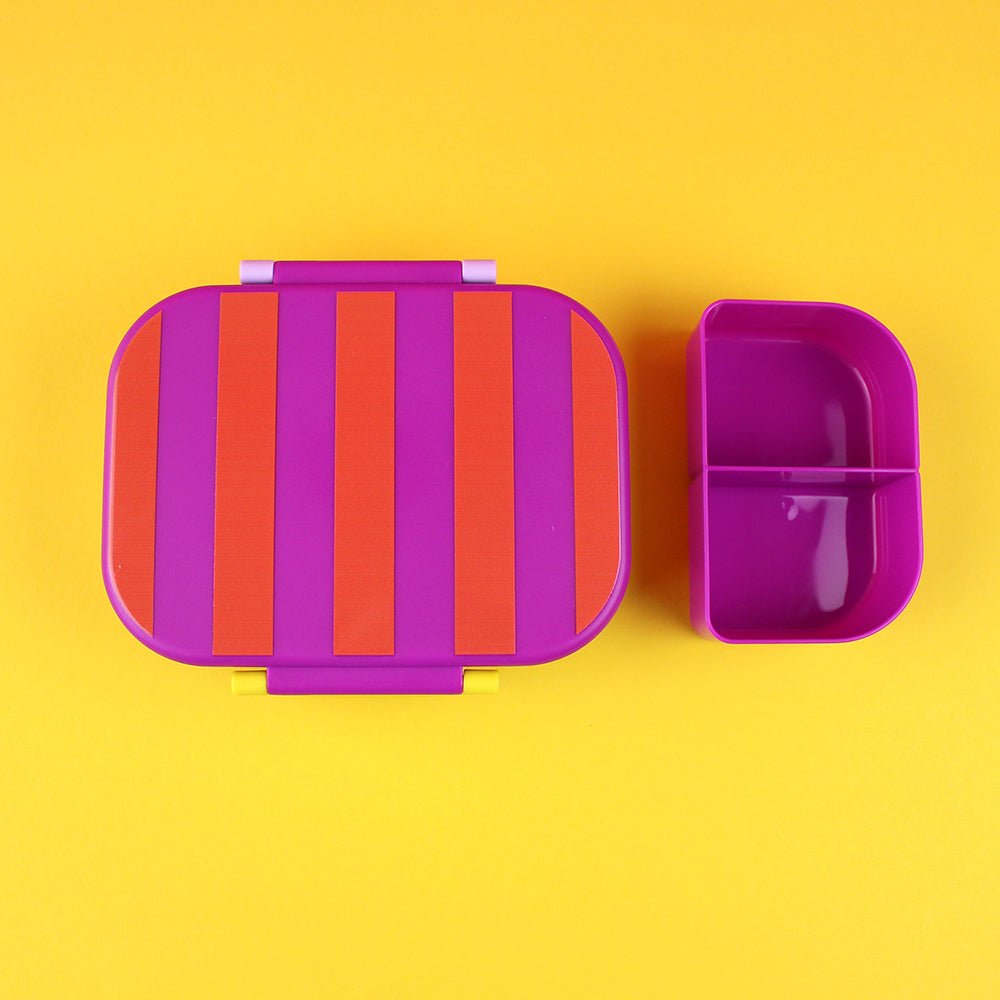 Brotdose/Lunchbox ,- violett/rot-flieder im Geschenkkarton Ava & Yves - malmichbuntbest.com