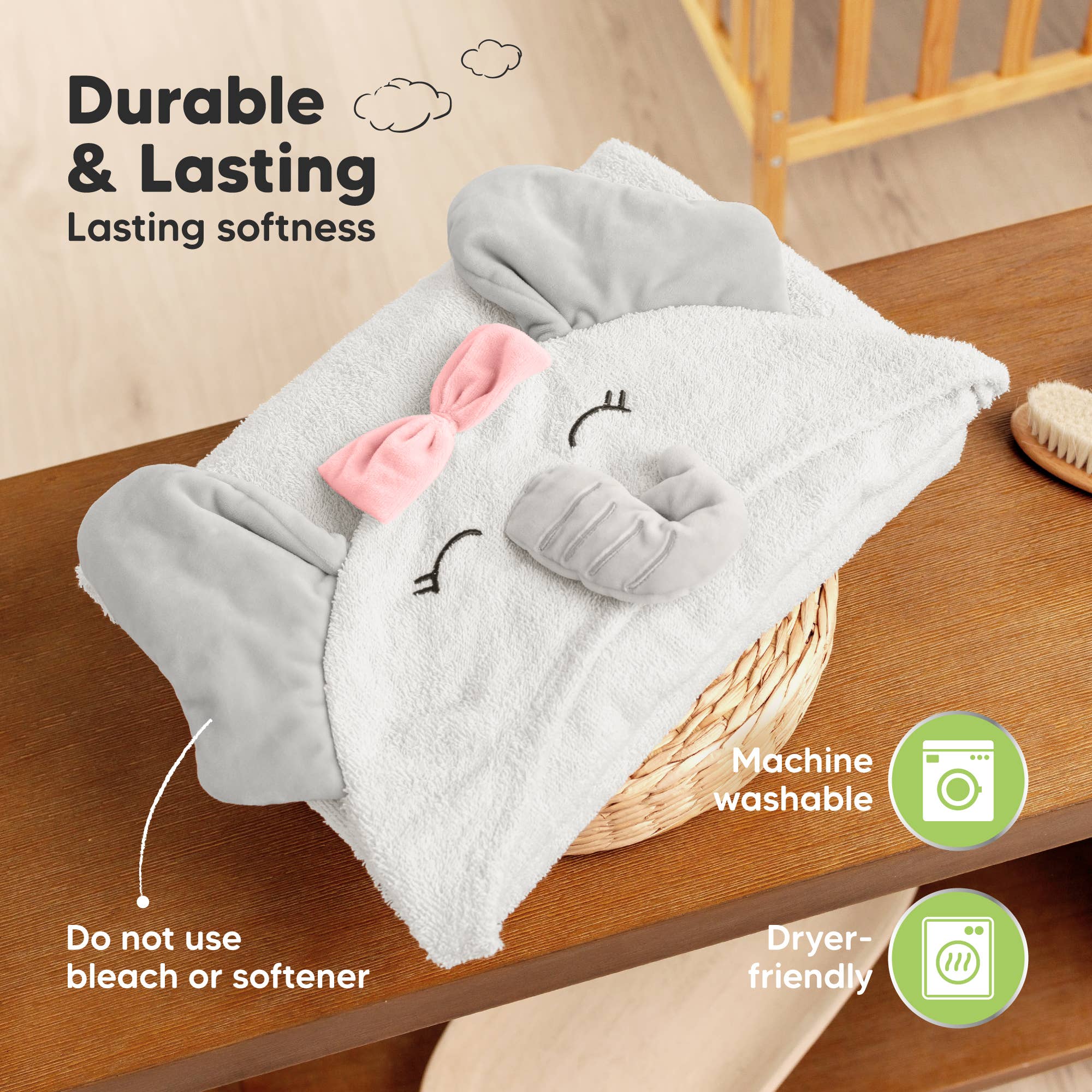 KeaBabies PlayPals Baby-Kapuzenhandtuch für Neugeborene: Ella