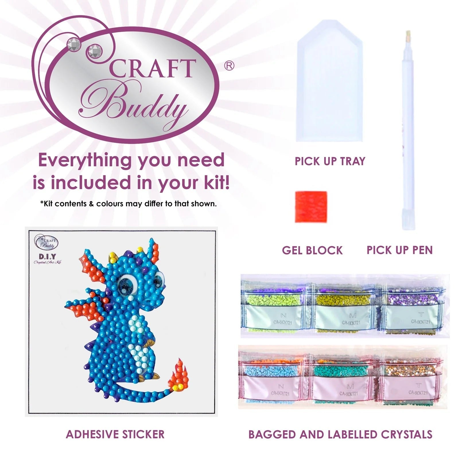 Crystal Art Sticker Kit - Motiv Drache Craft Buddy - malmichbuntbest.com