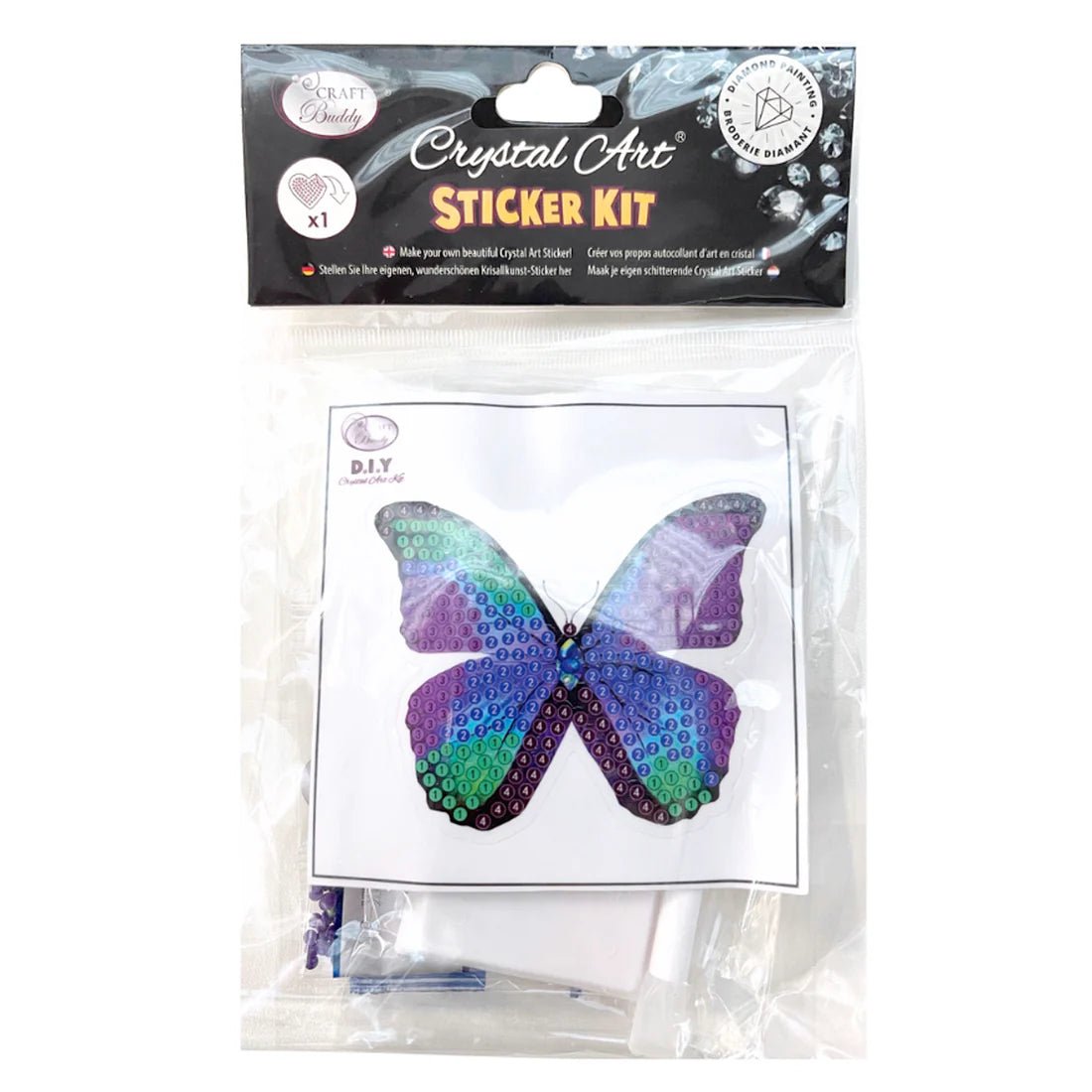 Crystal Art Sticker Kit - Motiv Schmetterling Craft Buddy - malmichbuntbest.com