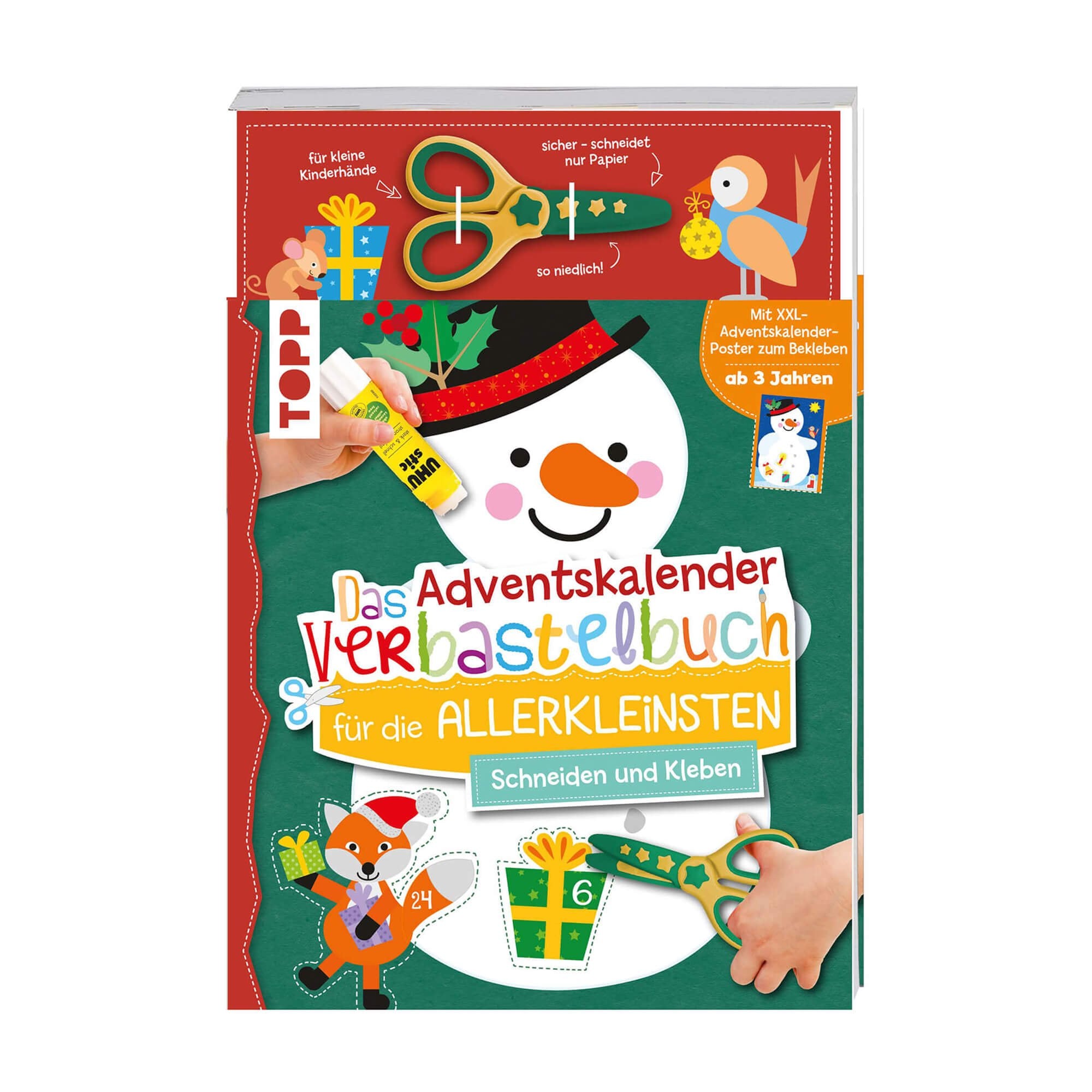 Das Adventskalender - Verbastelbuch für die Allerkleinsten - Schneemann TOPP Verlag - malmichbuntbest.com