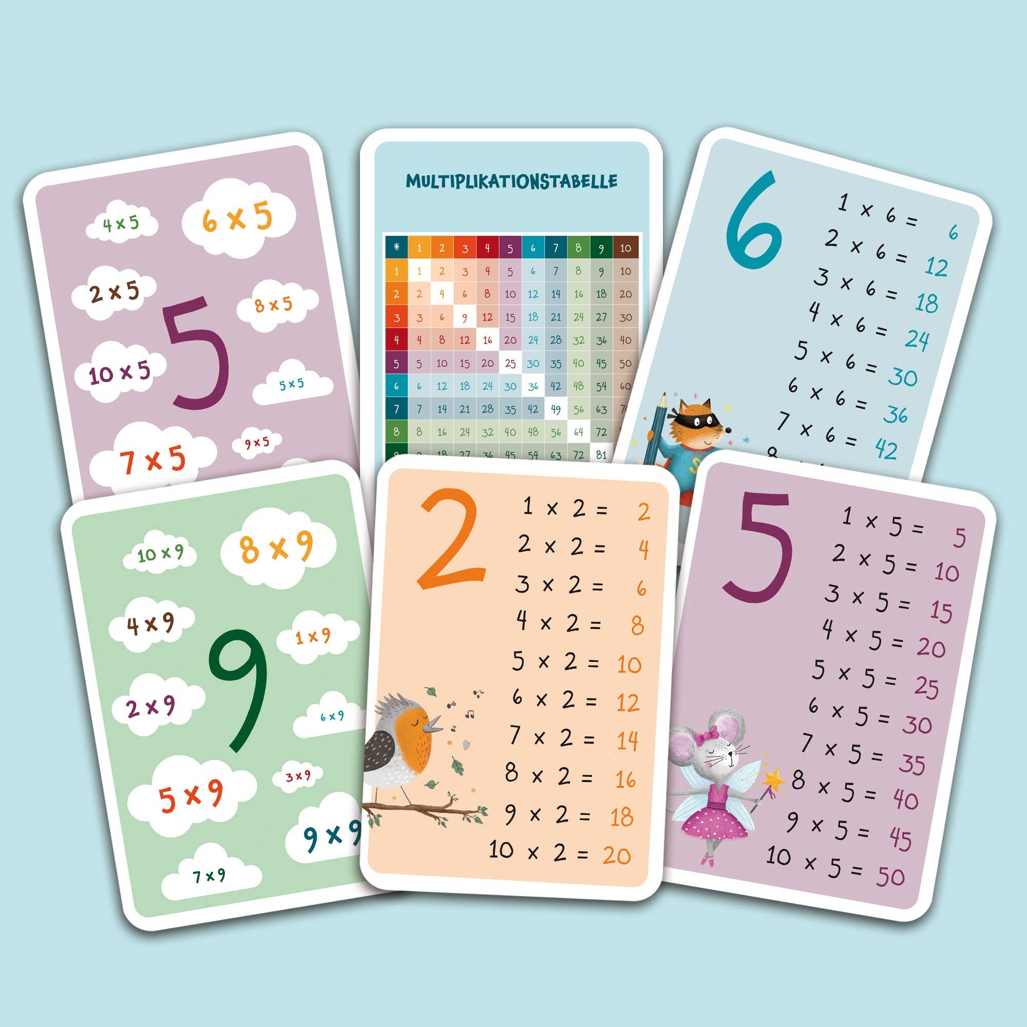 Das kleine Einmaleins – Lernkarten 1–10 für Kinder Rüsselfuchs - malmichbuntbest.com