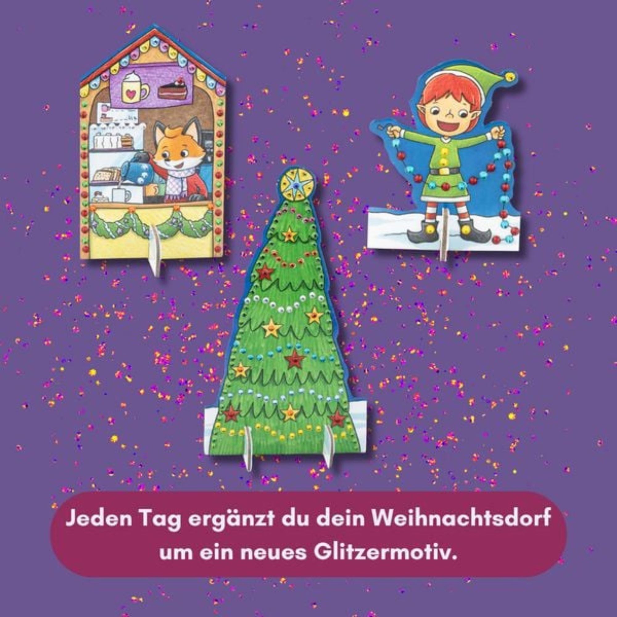 Diamond Painting Adventskalender: Glitzerndes Weihnachtsdorf TOPP Verlag - malmichbuntbest.com