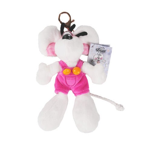 Diddl Plüsch-Schlüsselanhänger Diddl in Latzhose Rosa 15 cm Diddl - malmichbuntbest.com