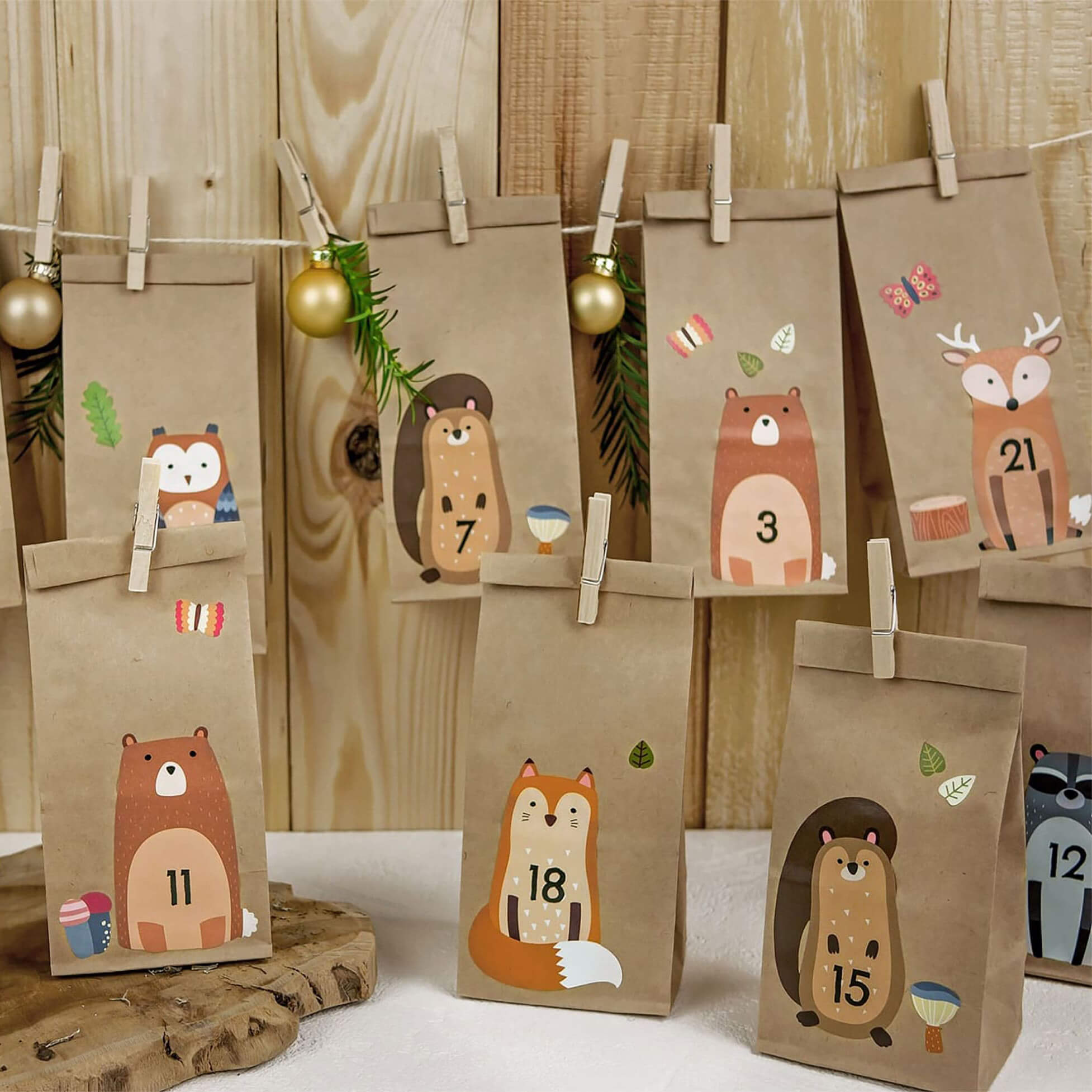 DIY Adventskalender zum Befüllen - Waldtiere malmichbuntbest.com - malmichbuntbest.com