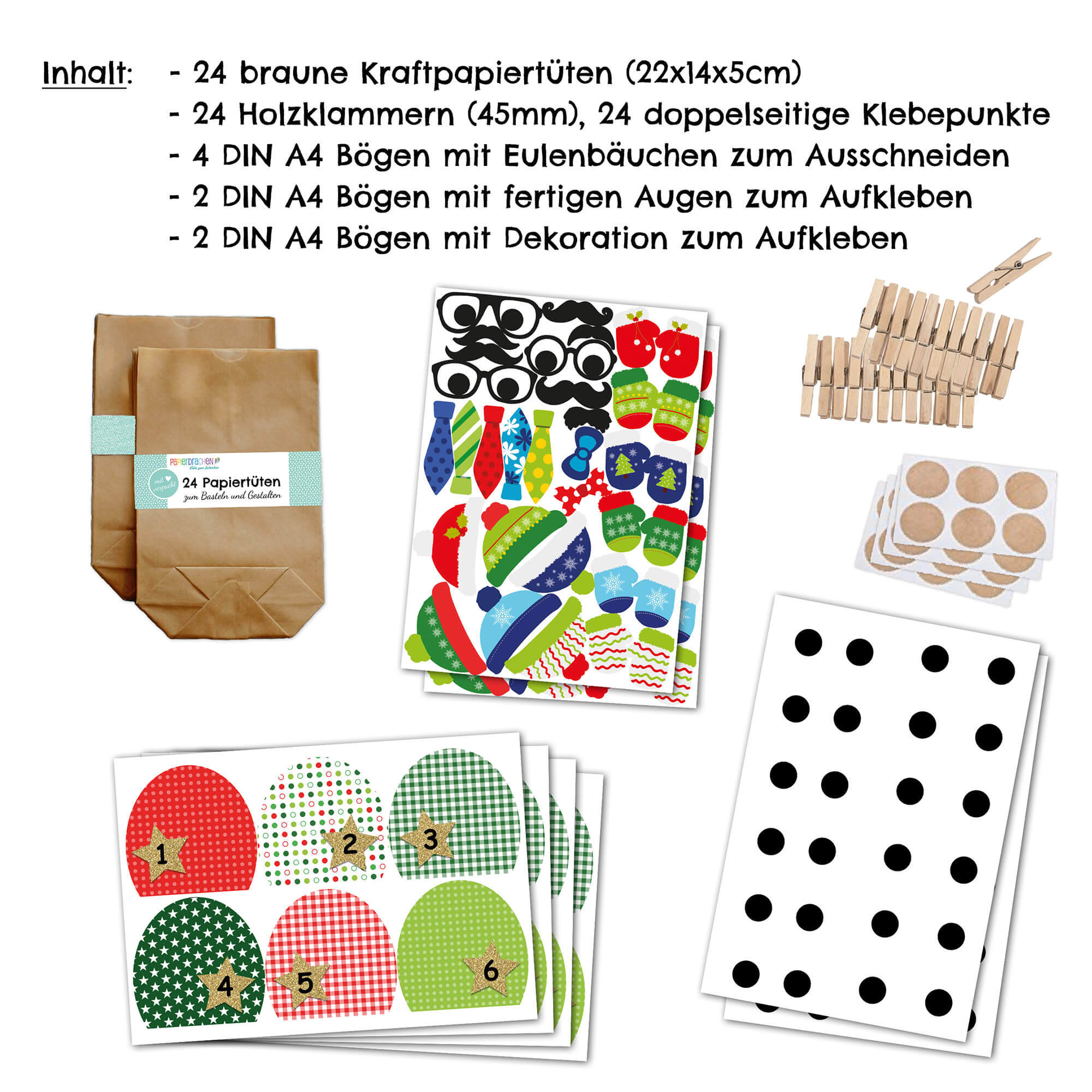 DIY Eulen Adventskalender Papierdrachen Papierdrachen - malmichbuntbest.com