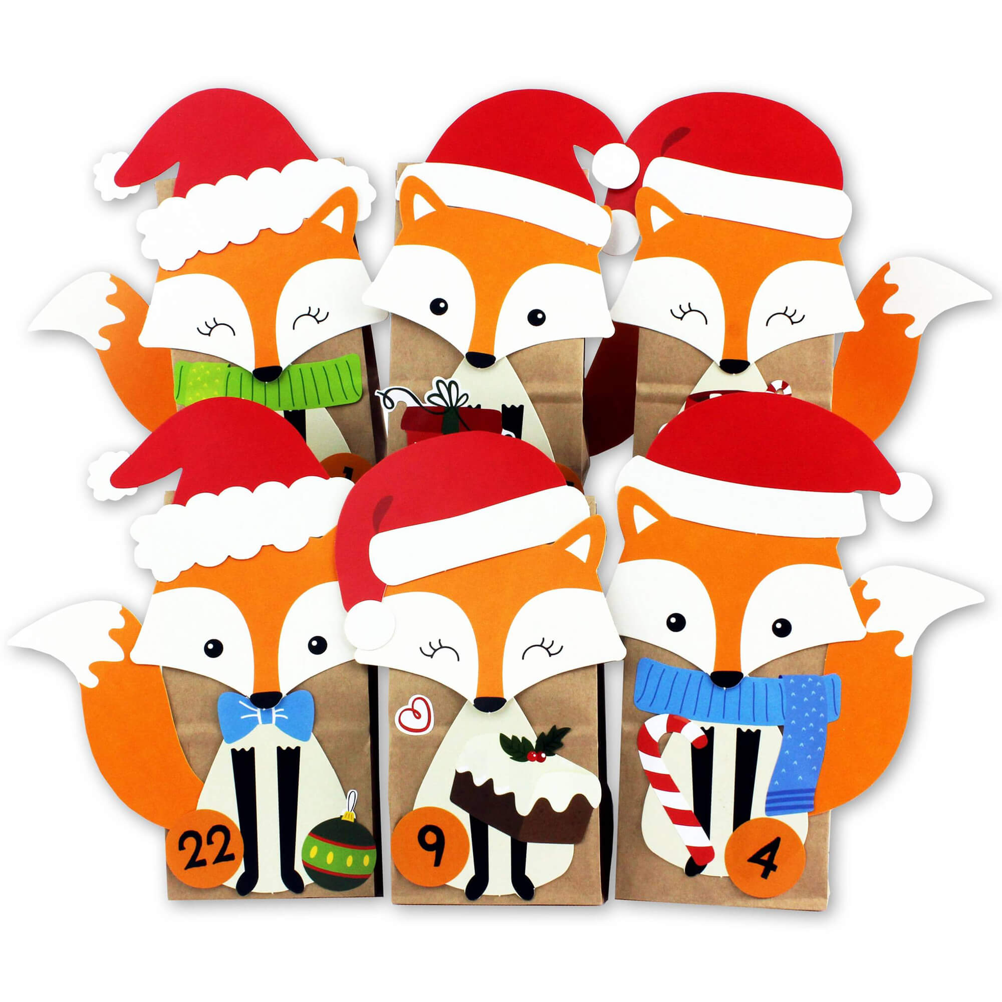 DIY Füchse Adventskalender Papierdrachen Papierdrachen - malmichbuntbest.com