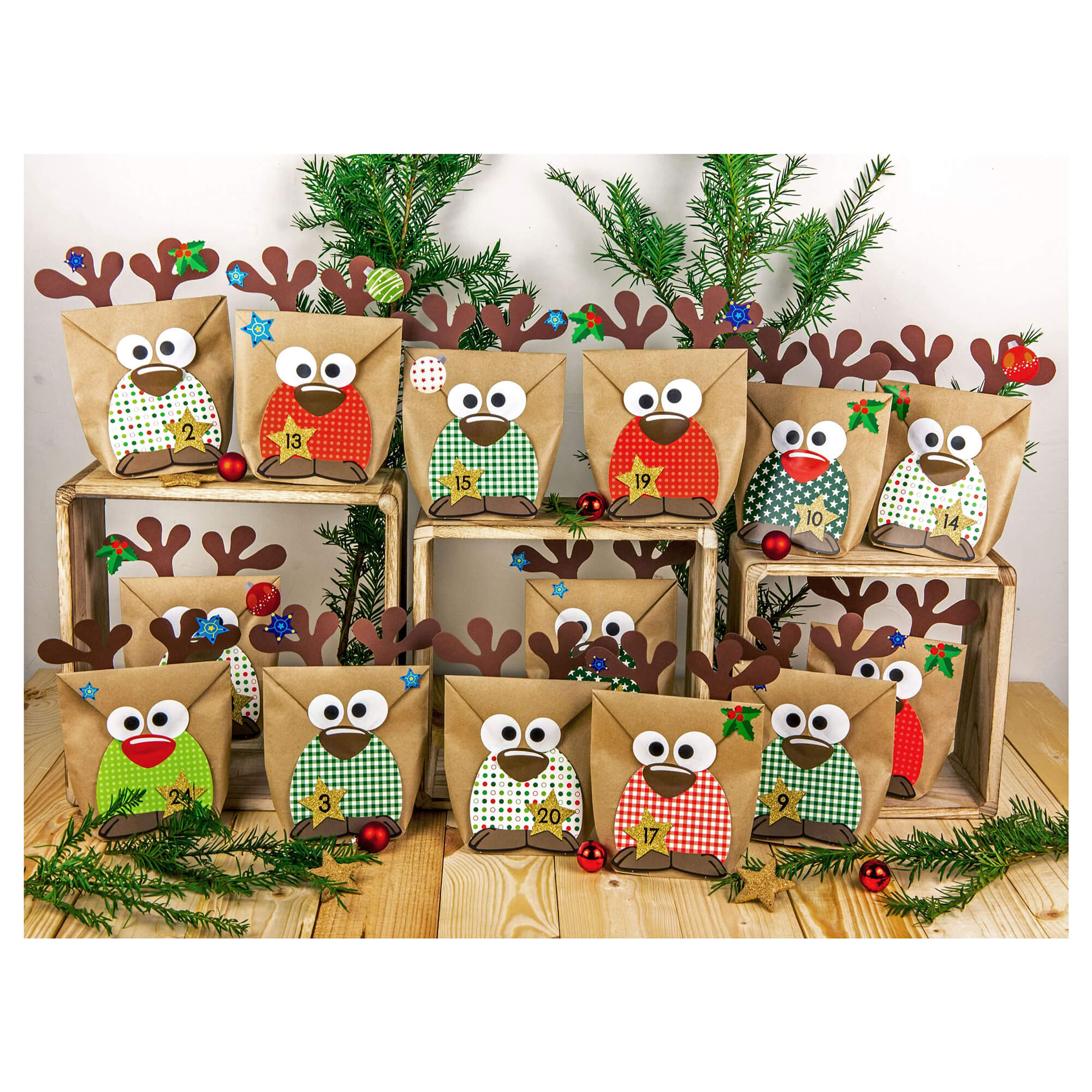 DIY Rentier Adventskalender Papierdrachen Papierdrachen - malmichbuntbest.com