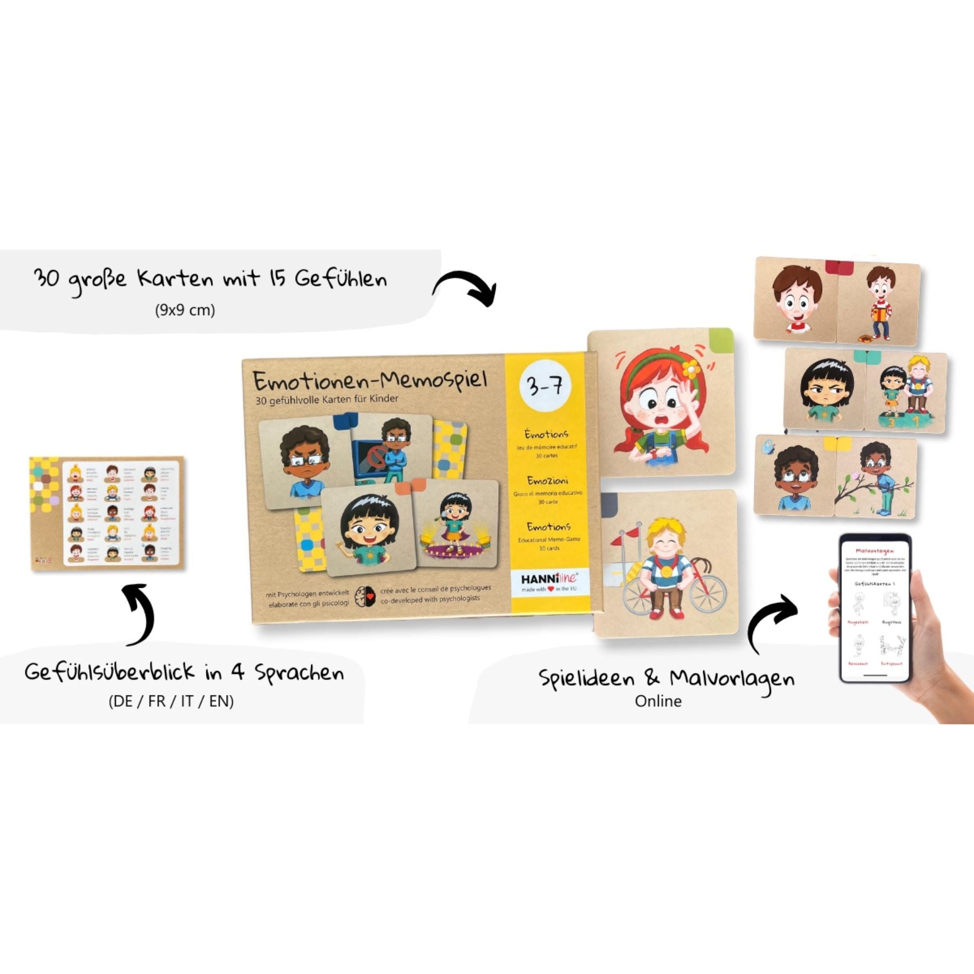 Emotionen - Memospiel (3 - 7 Jahre) HANNIline - malmichbuntbest.com