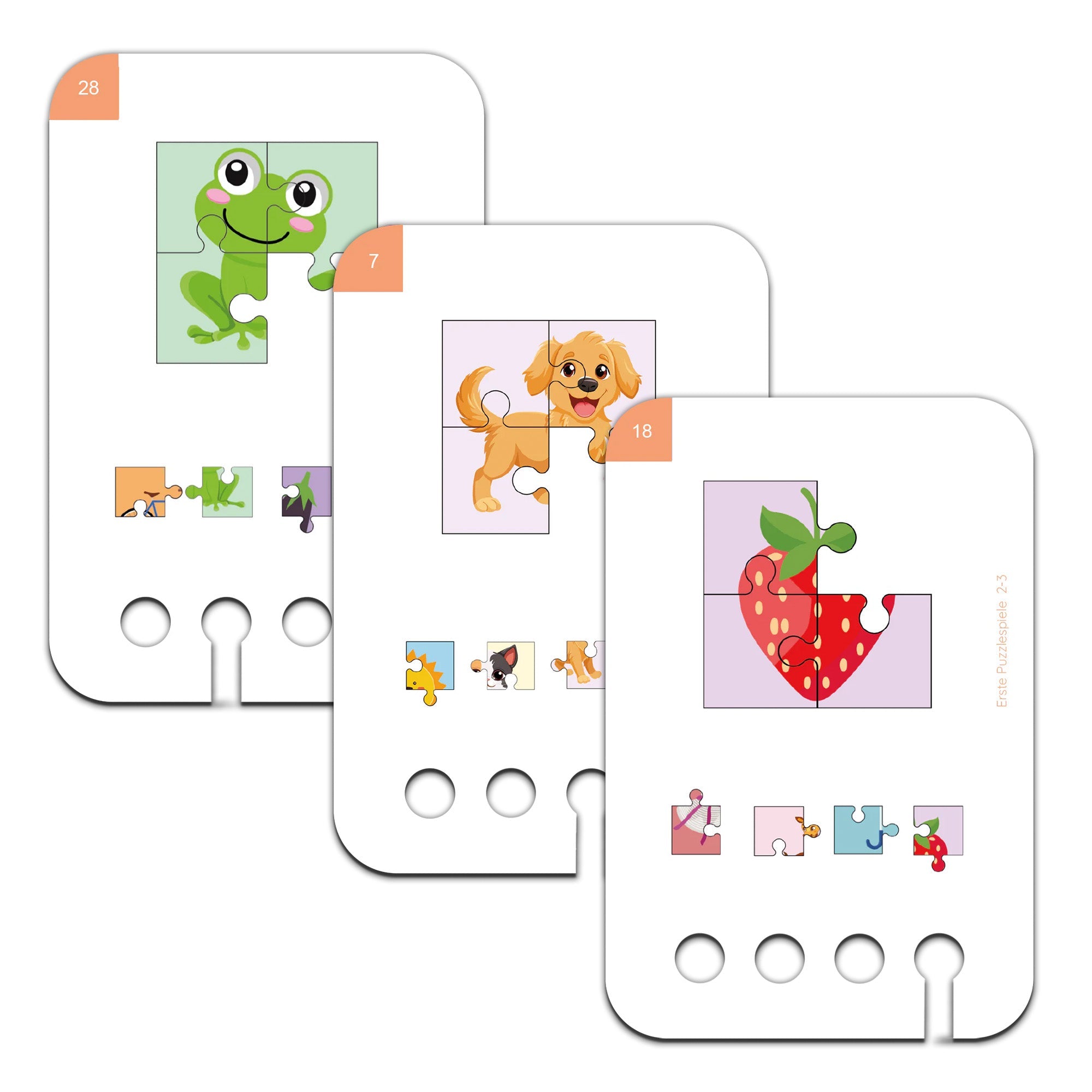 Erste Puzzlespiele 2 - 3 Jahre - Übungen für den Lochkasten Lernspielverlag - malmichbuntbest.com