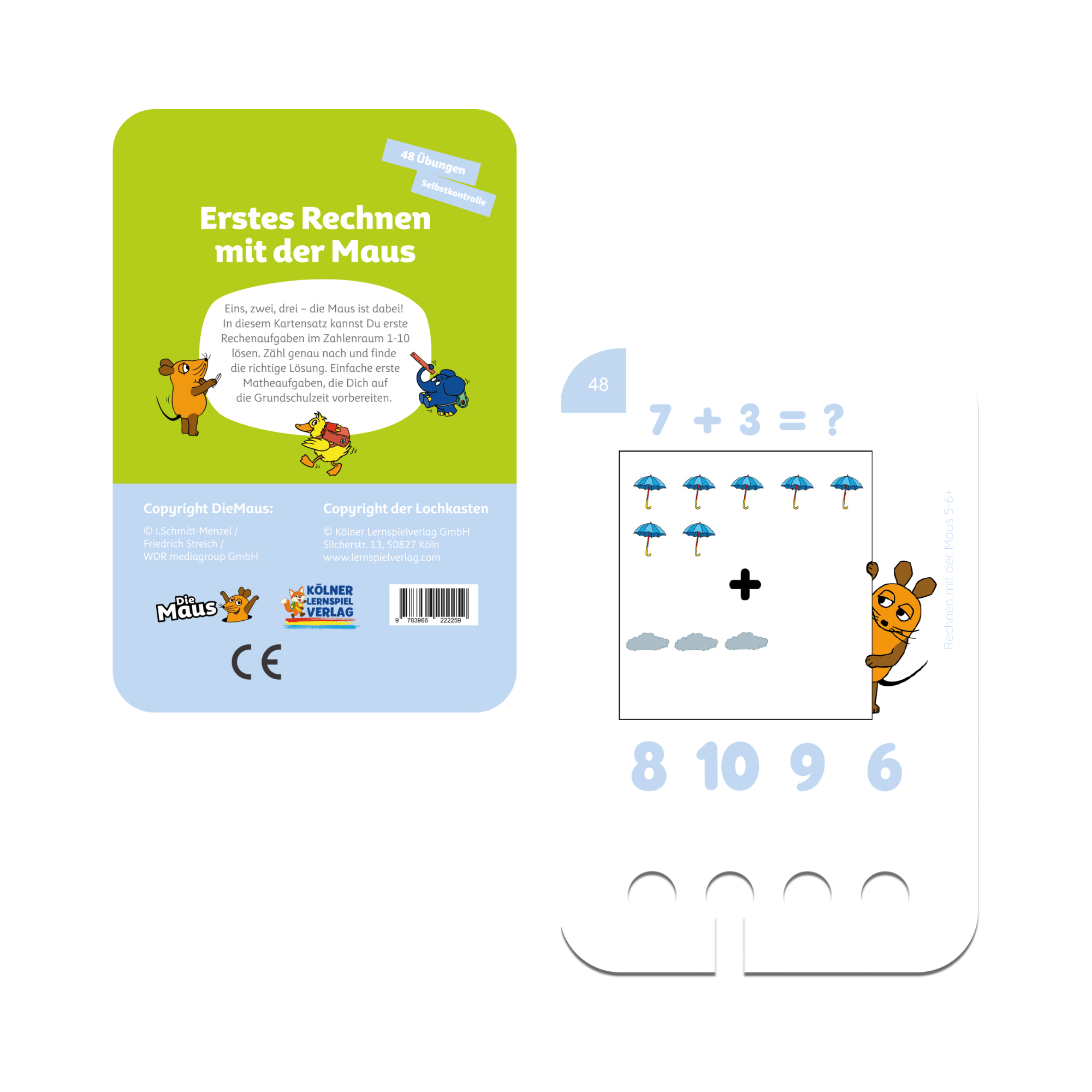 Erstes Rechnen mit der Maus 5 - 6+ - Übungen für den Lochkasten Lernspielverlag - malmichbuntbest.com