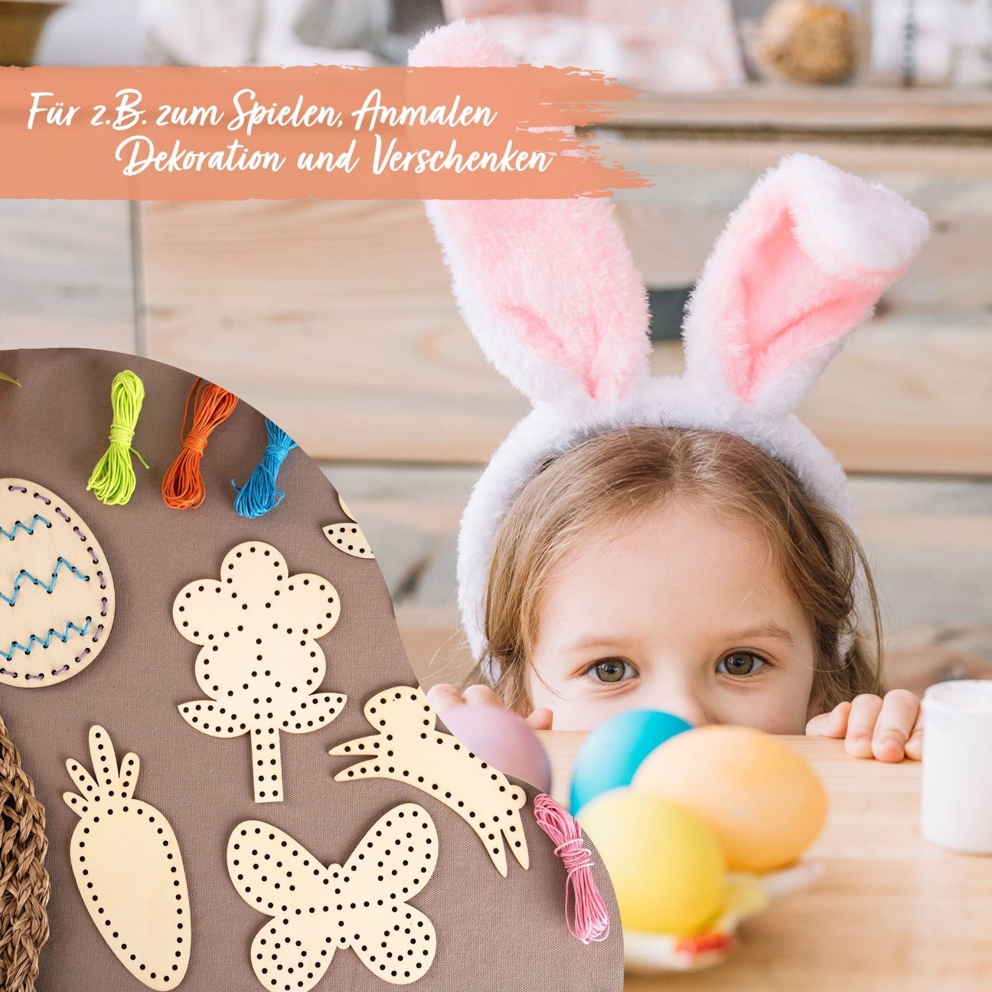 Fädelset aus Holz zu Ostern Papierdrachen - malmichbuntbest.com