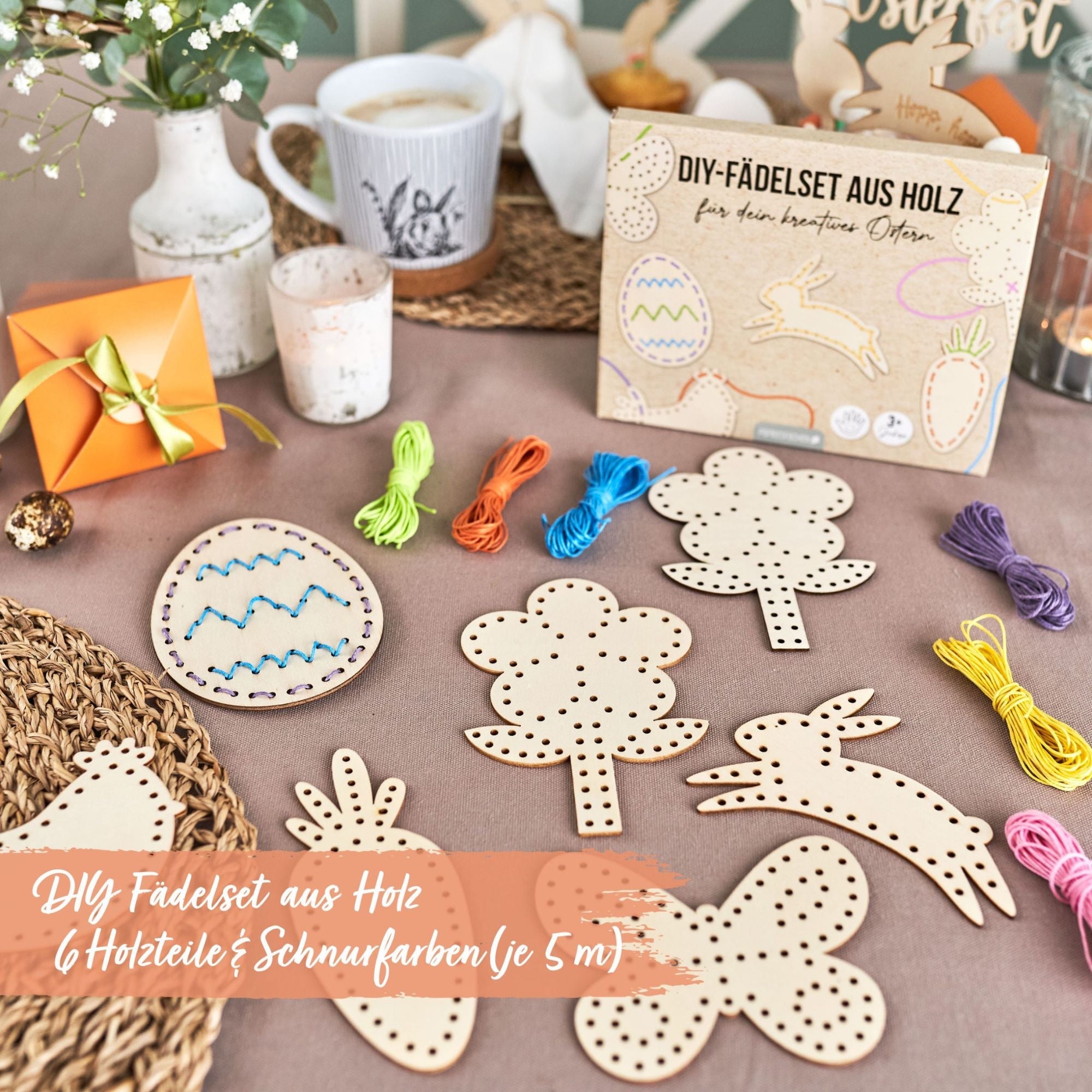 Fädelset aus Holz zu Ostern Papierdrachen - malmichbuntbest.com