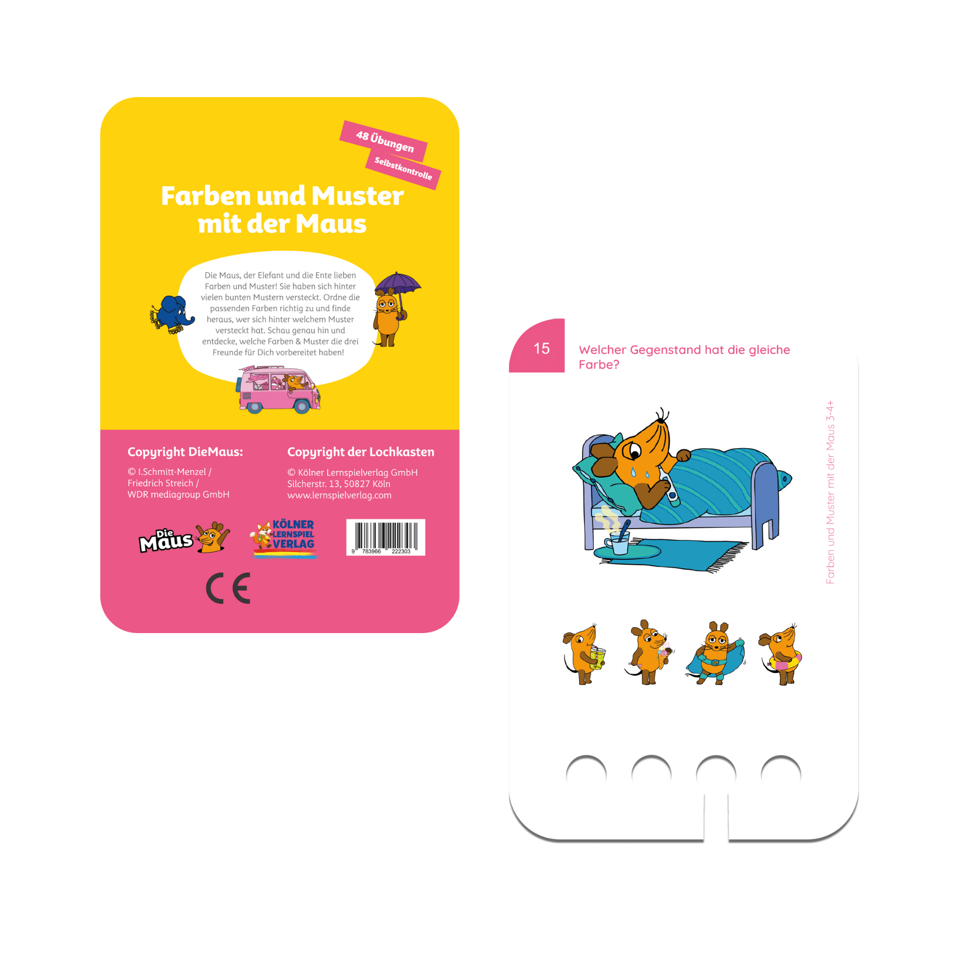 Farben und Muster mit der Maus 3 - 4+ - Übungen für den Lochkasten Lernspielverlag - malmichbuntbest.com