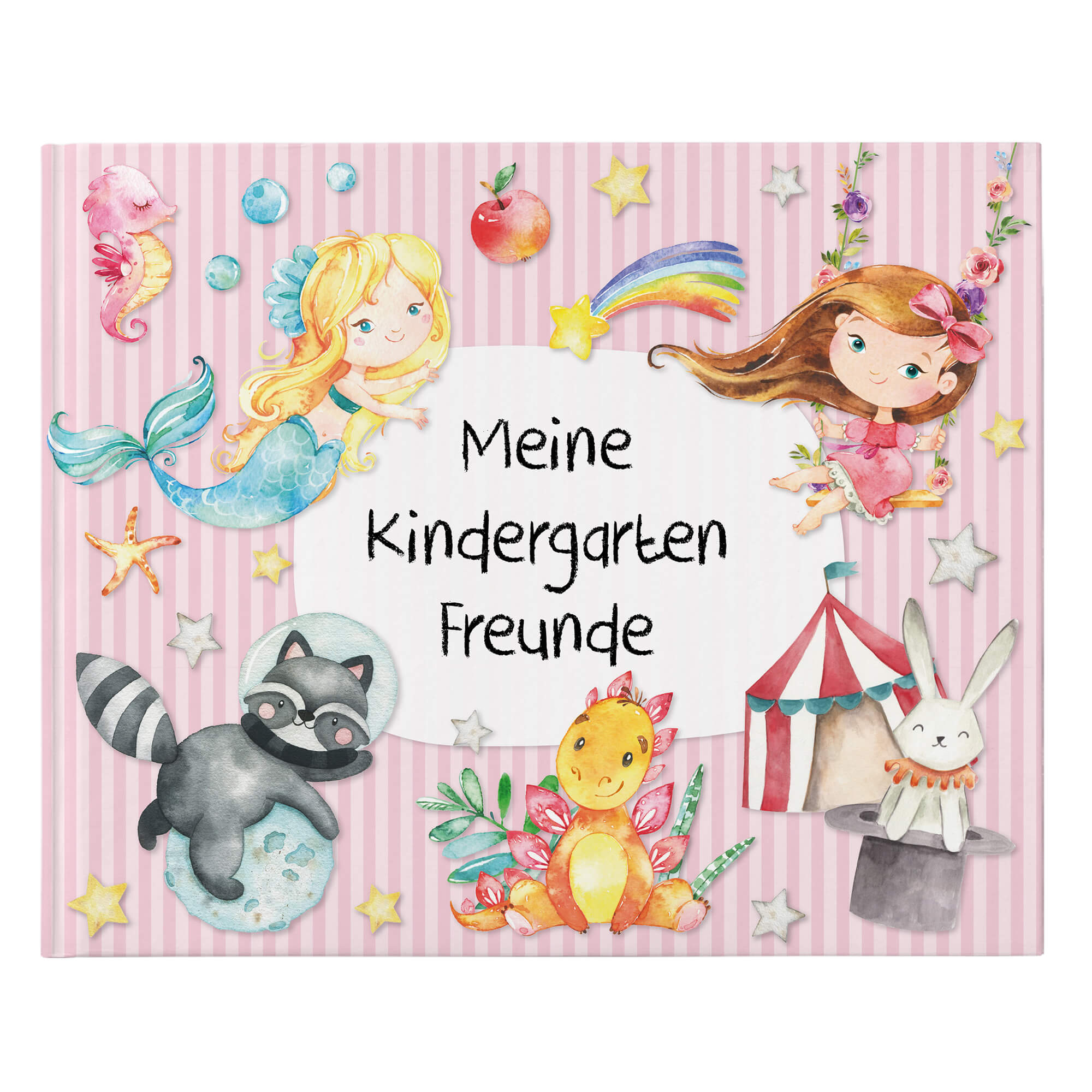 Freundebuch Kindergarten - Rosa Papierdrachen - malmichbuntbest.com