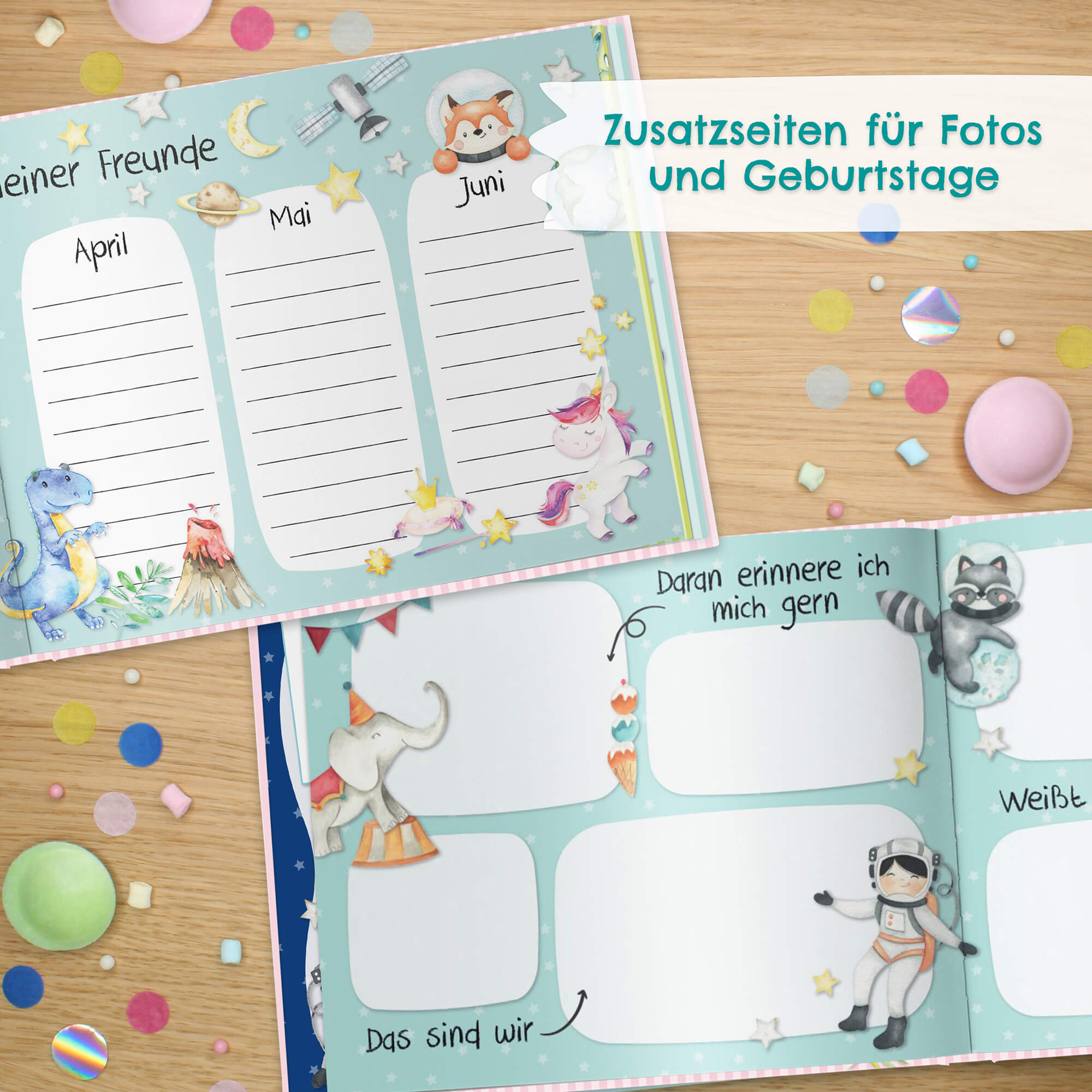 Freundebuch Schule - Grün Papierdrachen - malmichbuntbest.com