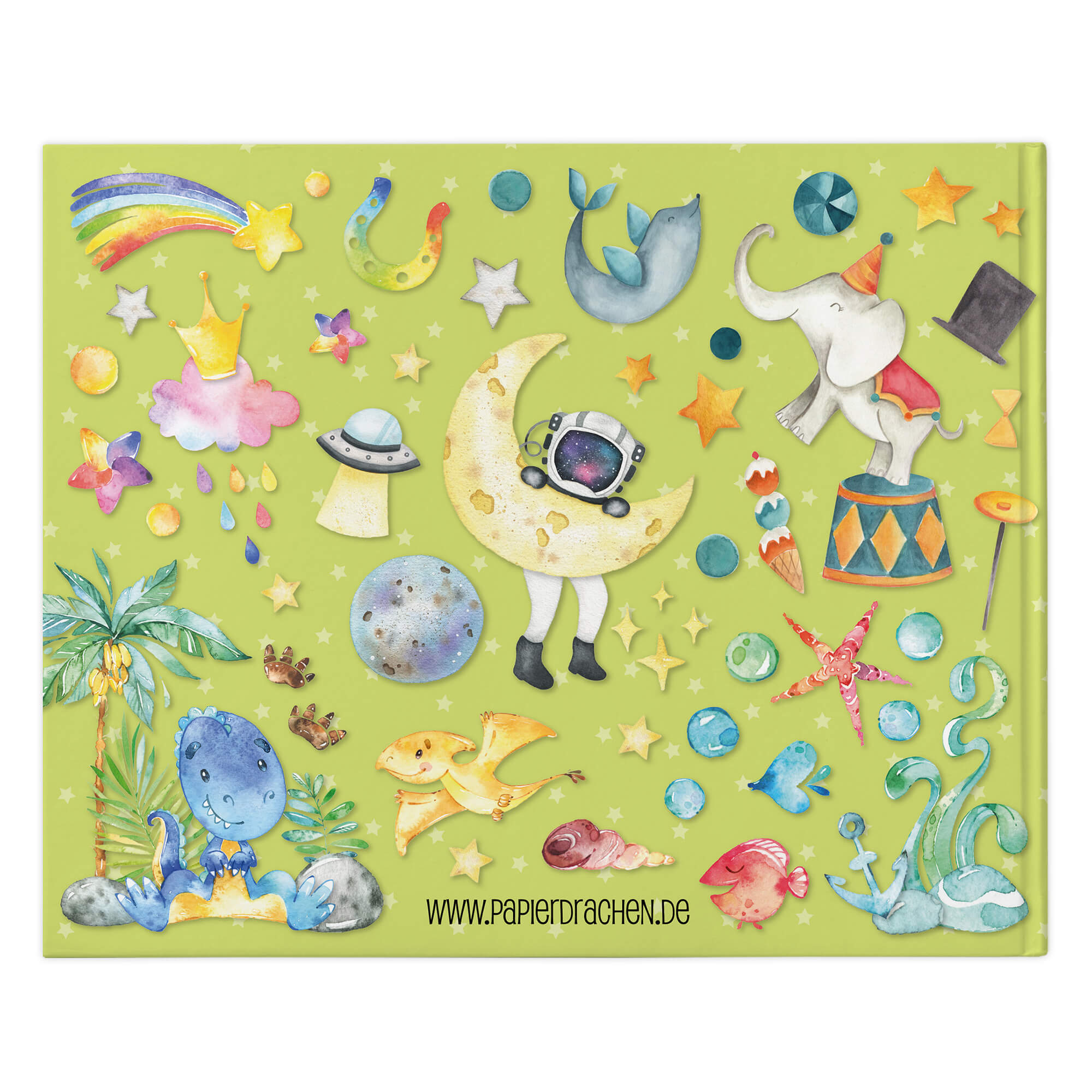 Freundebuch Schule - Grün Papierdrachen - malmichbuntbest.com