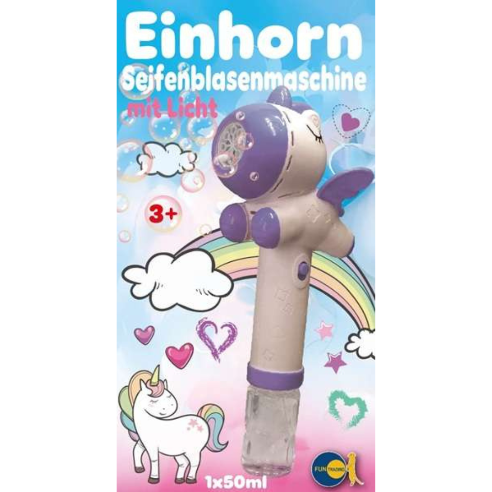 Funtrading - Seifenblasenmaschine Einhorn lila Funtrading - malmichbuntbest.com