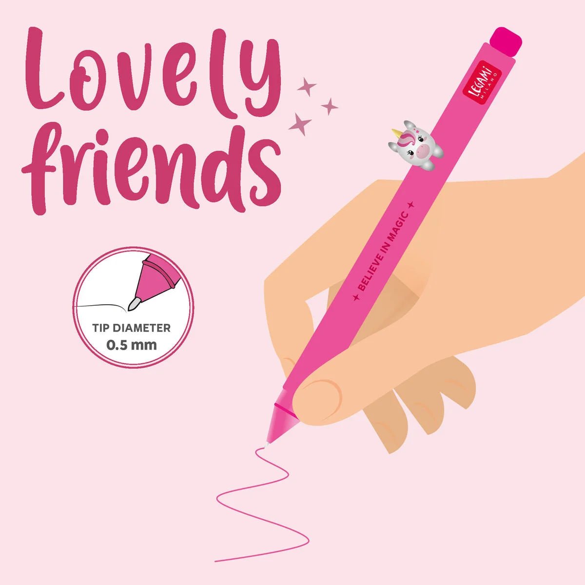 Gelstift Lovely Friends - Einhorn Legami - malmichbuntbest.com