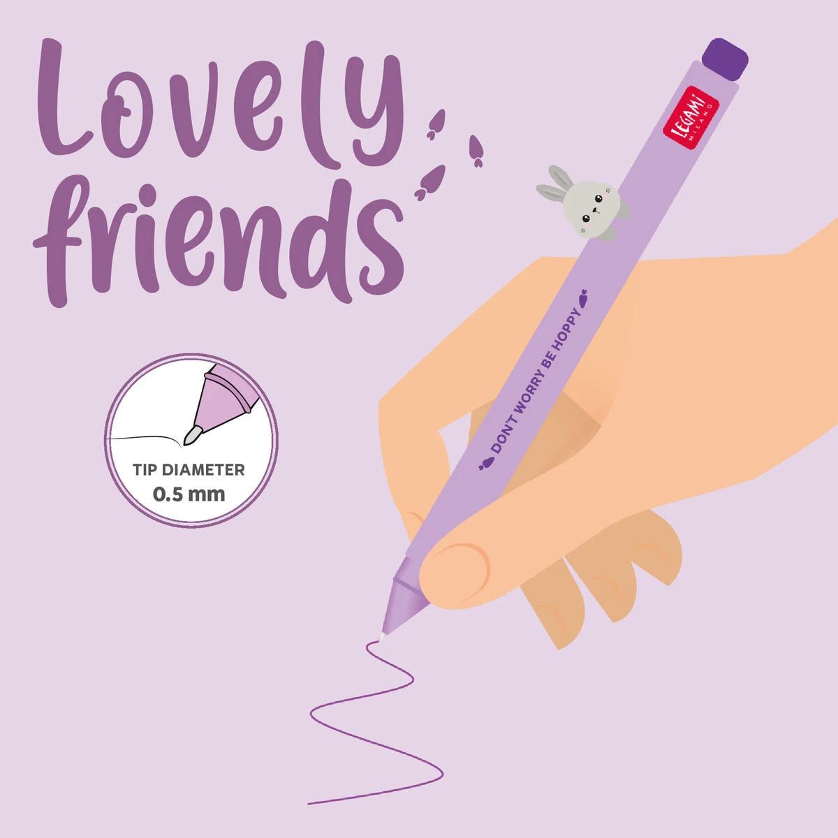 Gelstift Lovely Friends - Hase Legami - malmichbuntbest.com