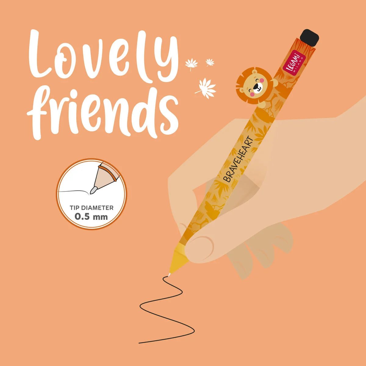 Gelstift Lovely Friends - Löwe Legami - malmichbuntbest.com