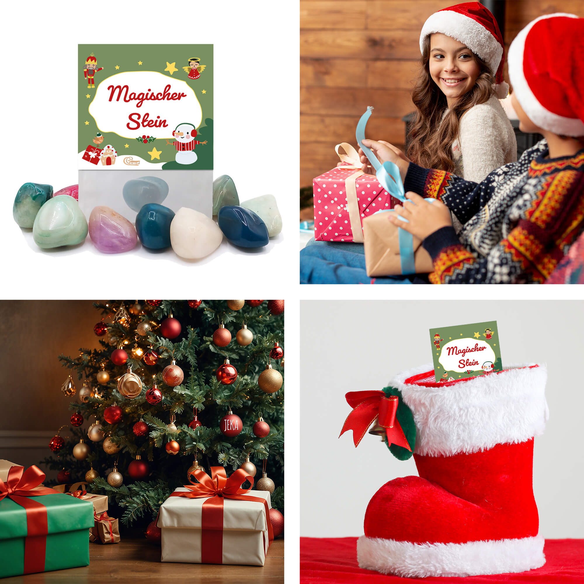 Glücksstein Weihnachten (Grün) Jeka - malmichbuntbest.com