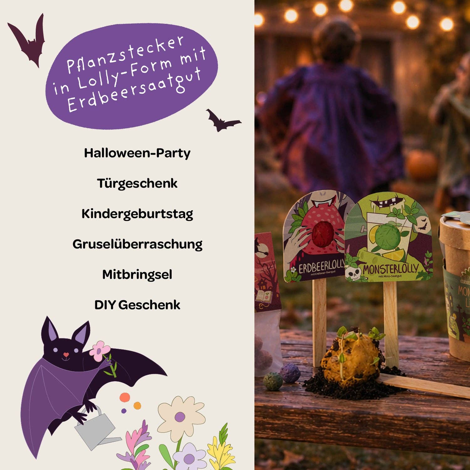 Halloween - Erdbeerlolly - Erdbeere TDJ Stadtgärtner GmbH - malmichbuntbest.com