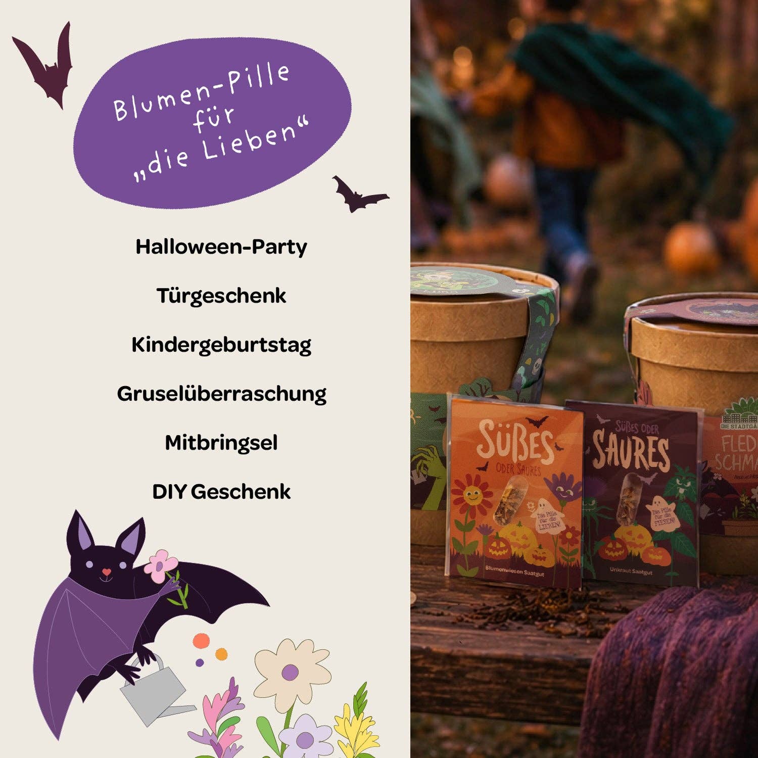Halloween Saatpille "Süßes oder Saures" - Süßes TDJ Stadtgärtner GmbH - malmichbuntbest.com