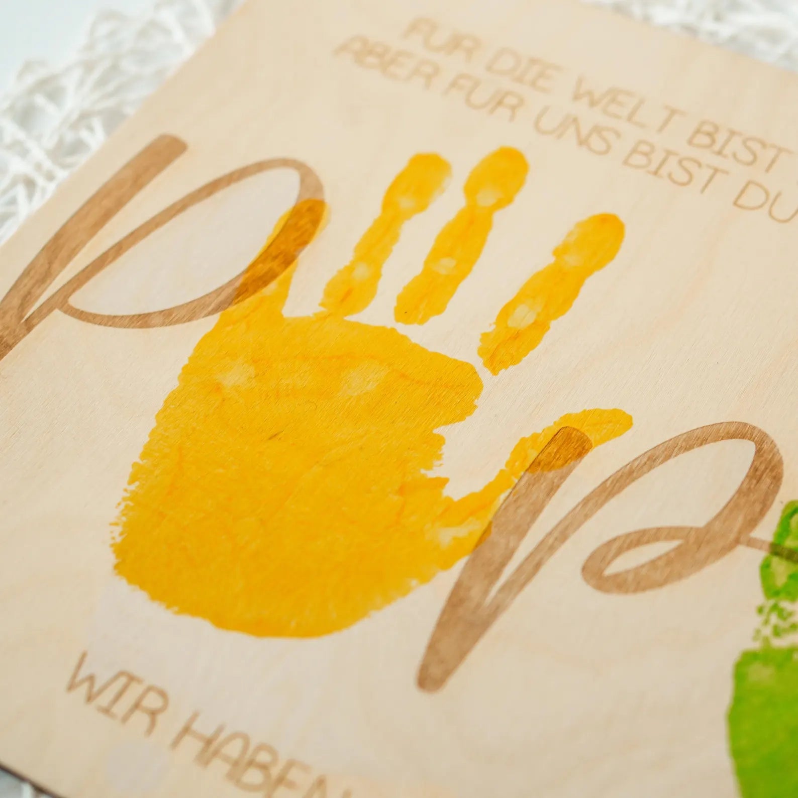 Handabdruck Brettchen Papa – Persönliches Holzgeschenk (mehrere Kinder) Alicas Schlawiner - malmichbuntbest.com