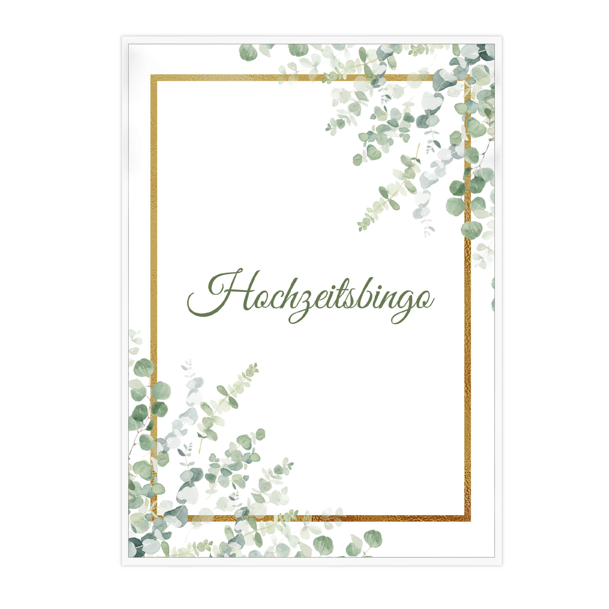 Hochzeitsbingo - Design Grün - Gold Jeka - malmichbuntbest.com