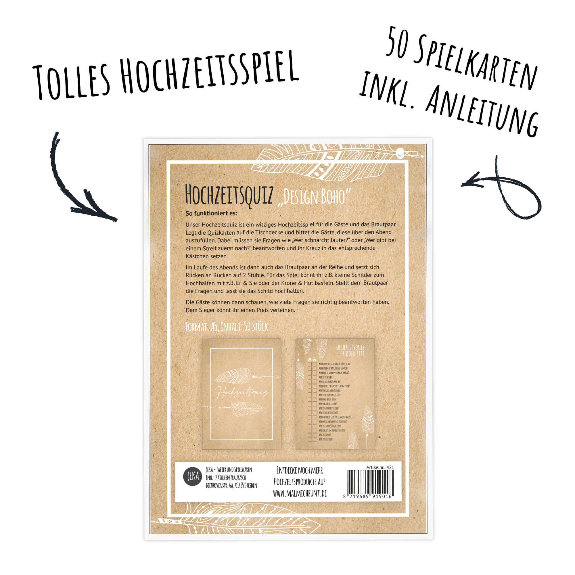 Hochzeitsquiz - Design Boho Jeka - malmichbuntbest.com