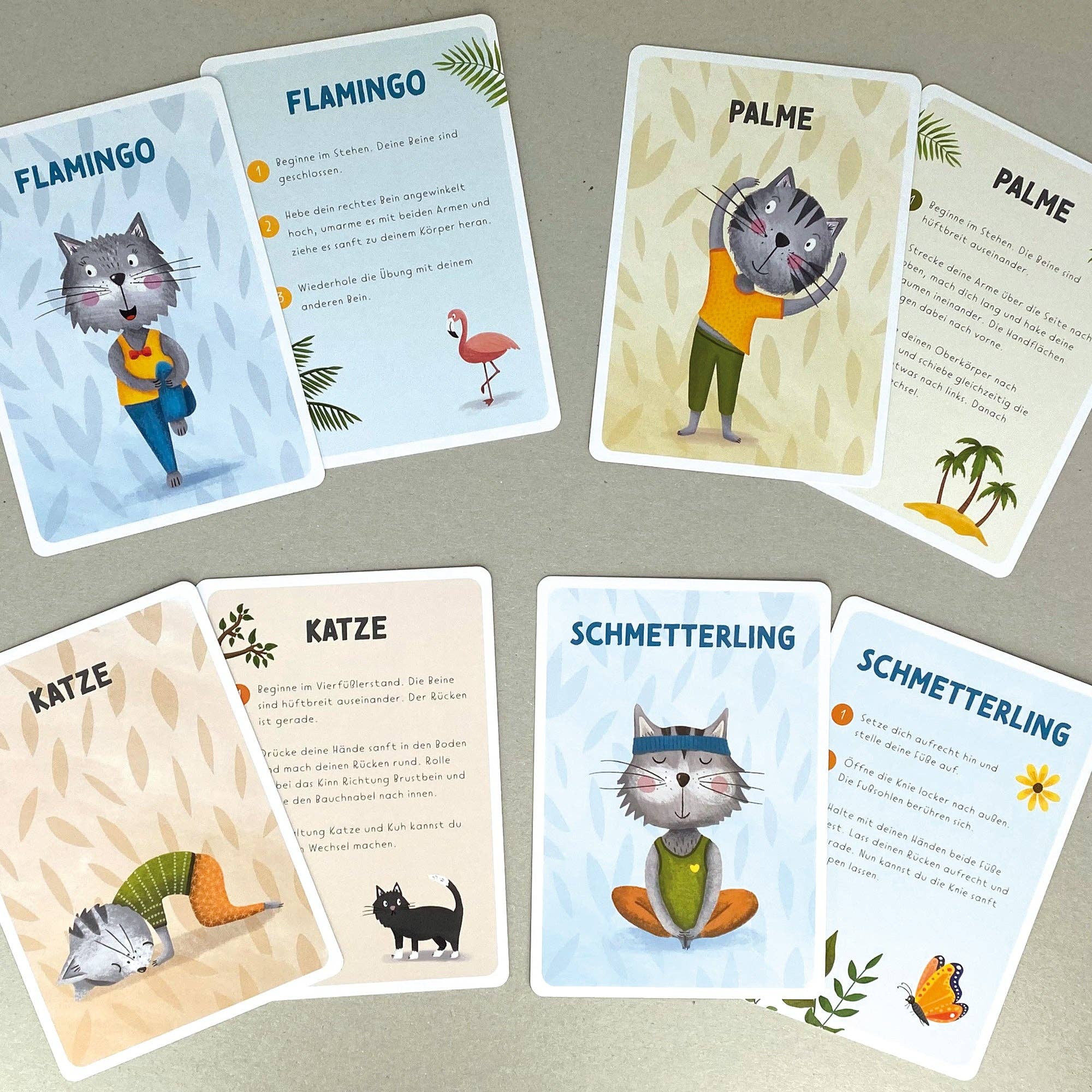 Katzenyoga – Yoga - Karten für Kinder Rüsselfuchs - malmichbuntbest.com