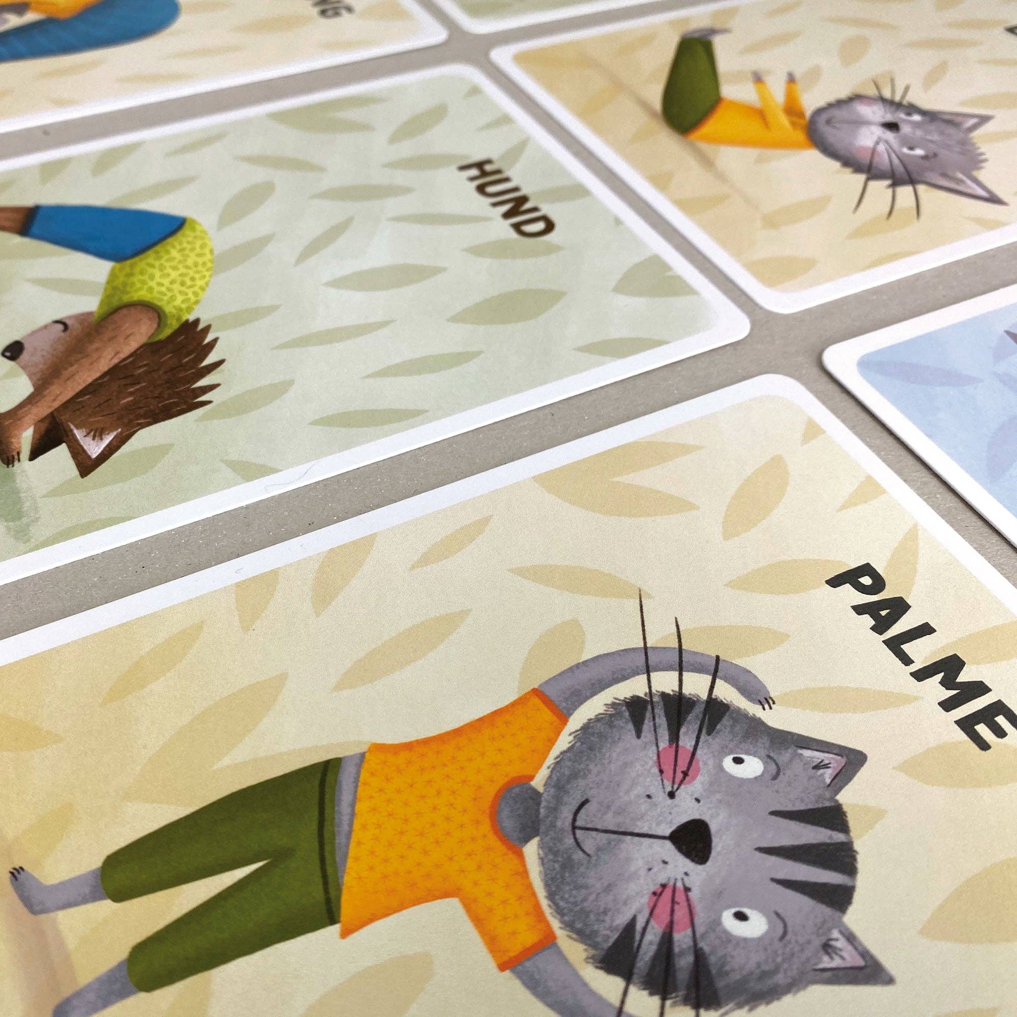 Katzenyoga – Yoga - Karten für Kinder Rüsselfuchs - malmichbuntbest.com