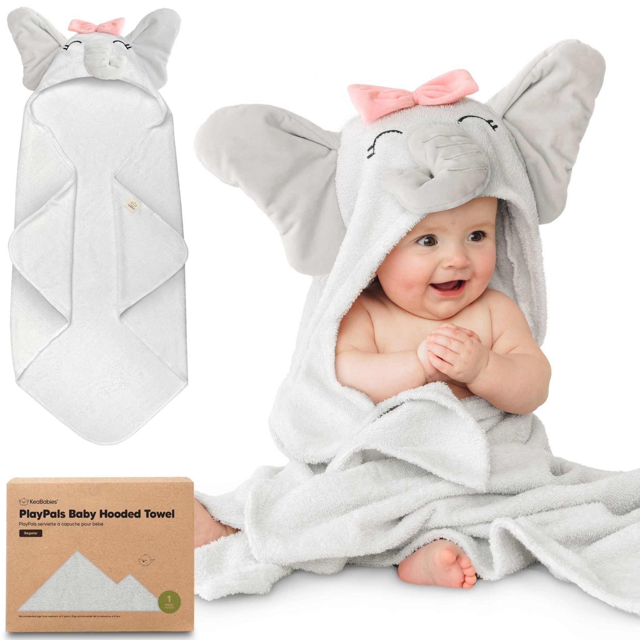 KeaBabies PlayPals Baby-Kapuzenhandtuch für Neugeborene: Ella KeaBabies - malmichbuntbest.com